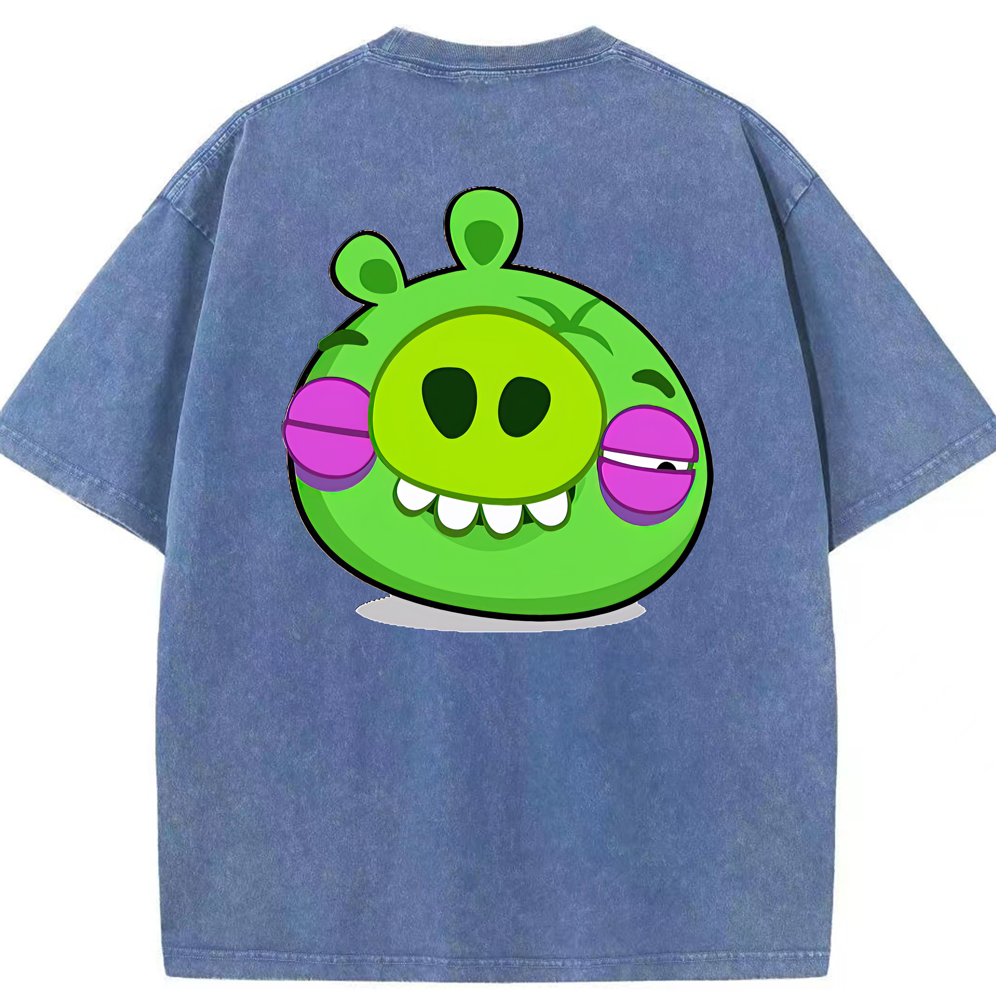 （画像用） Angry Birds アングリーバード 綿100% ヴィンテージ風 半袖Tシャツ（背面プリント）