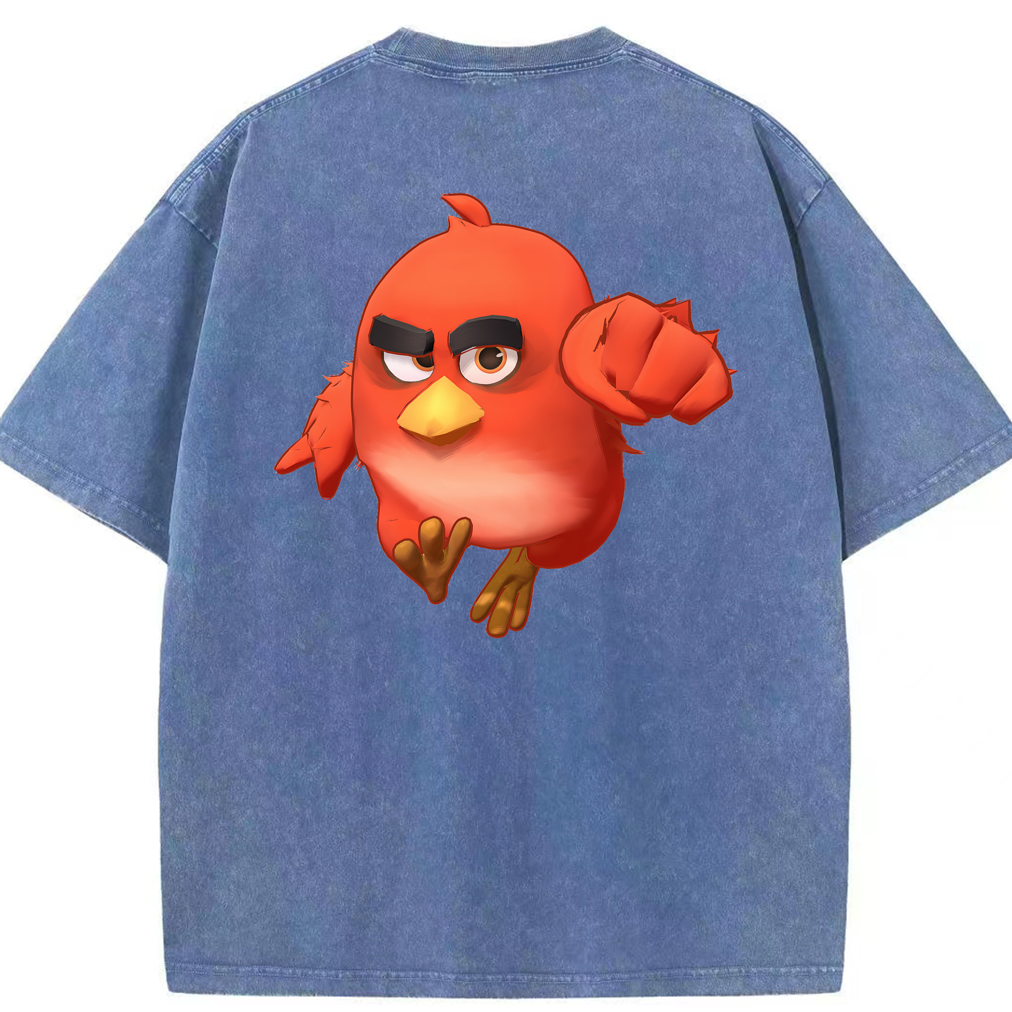 （画像用） Angry Birds アングリーバード 綿100% ヴィンテージ風 半袖Tシャツ（背面プリント）