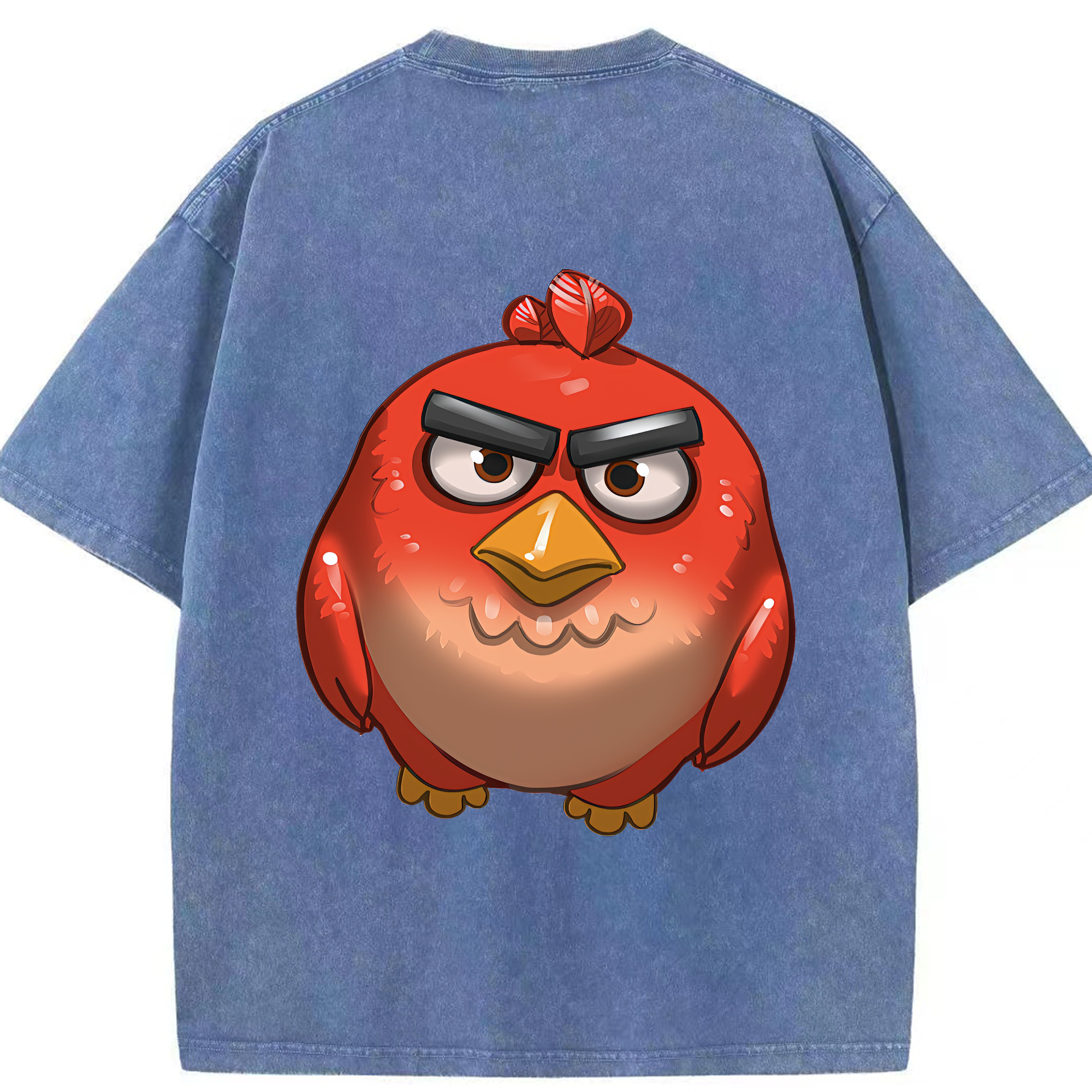 （画像用） Angry Birds アングリーバード 綿100% ヴィンテージ風 半袖Tシャツ（背面プリント）