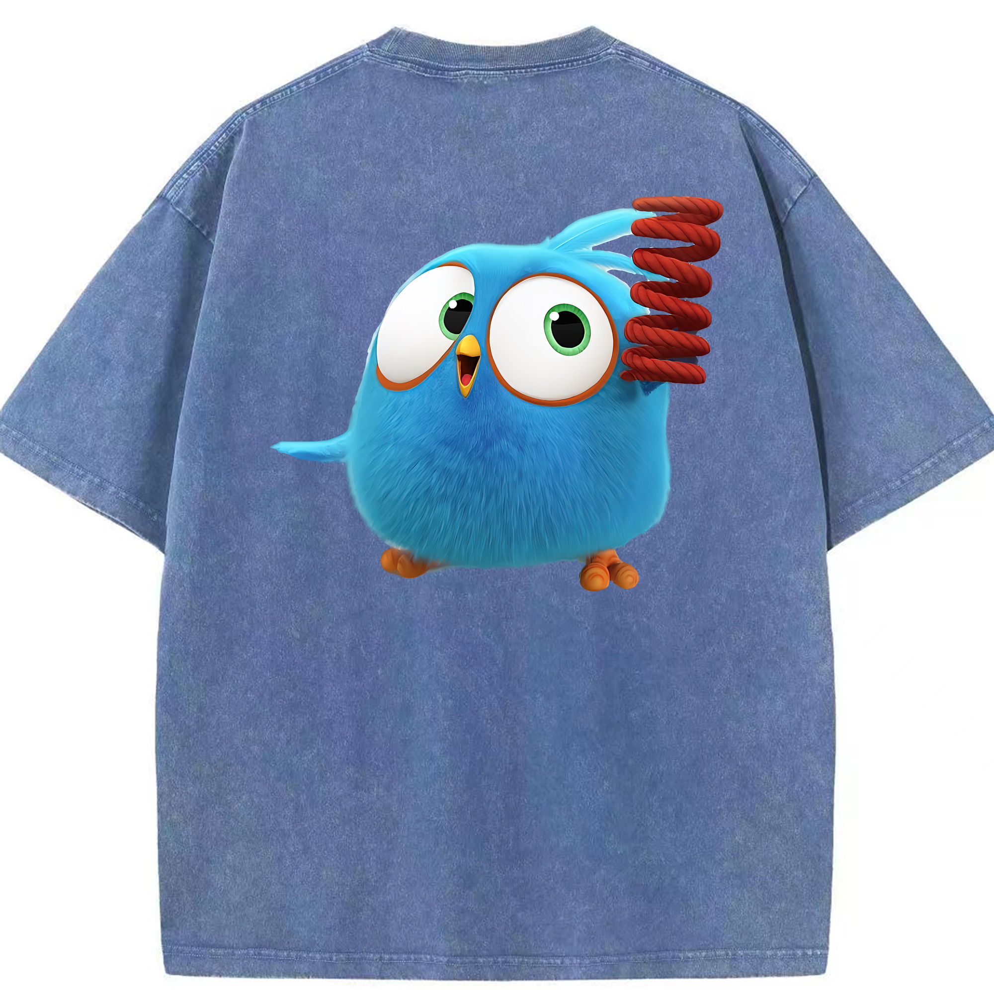 （画像用） Angry Birds アングリーバード 綿100% ヴィンテージ風 半袖Tシャツ（背面プリント）