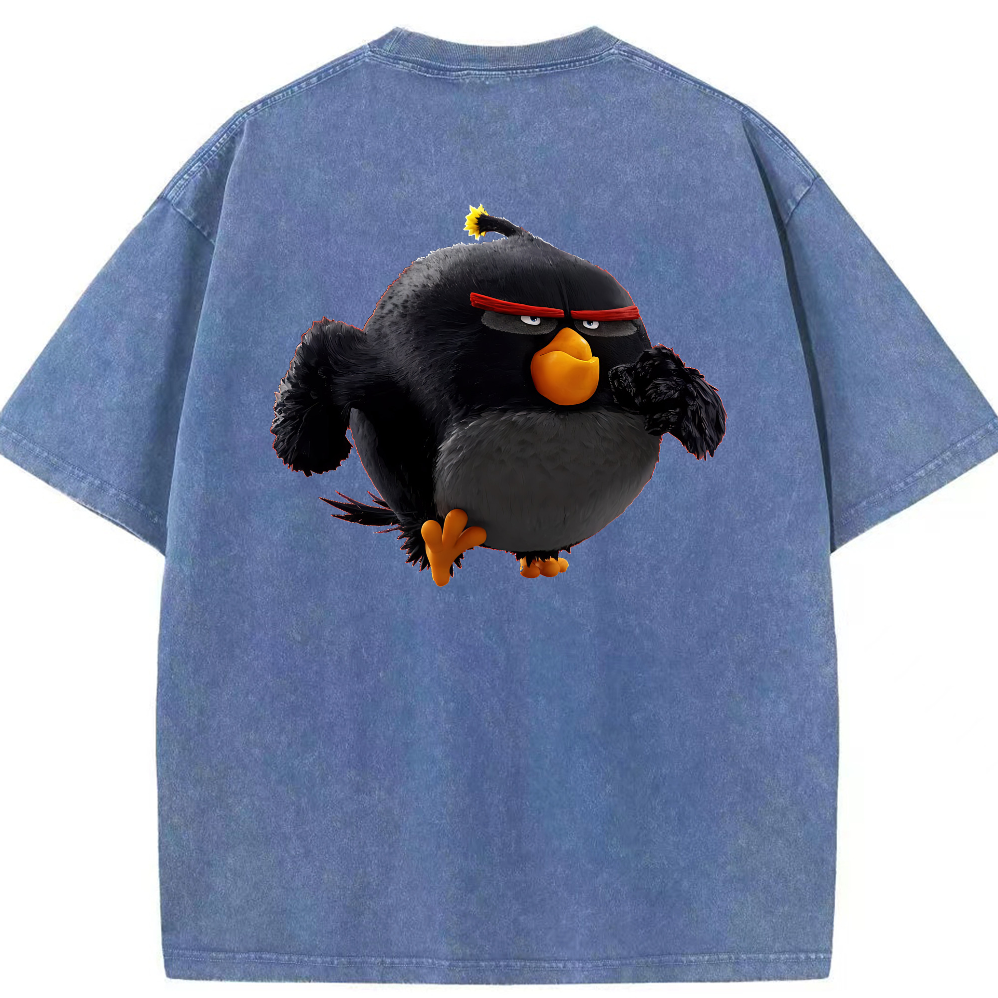 （画像用） Angry Birds アングリーバード 綿100% ヴィンテージ風 半袖Tシャツ（背面プリント）