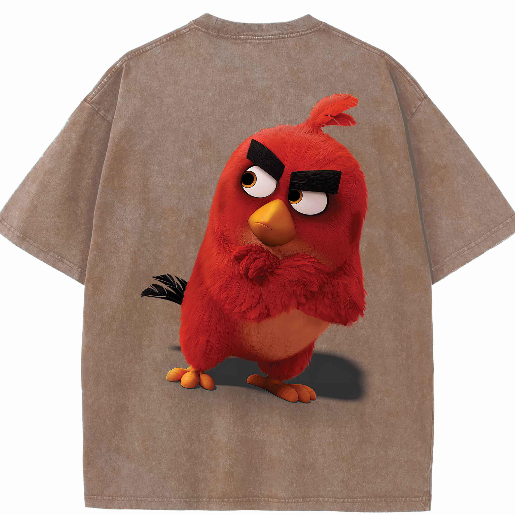 （画像用） Angry Birds アングリーバード 綿100% ヴィンテージ風 半袖Tシャツ（背面プリント）