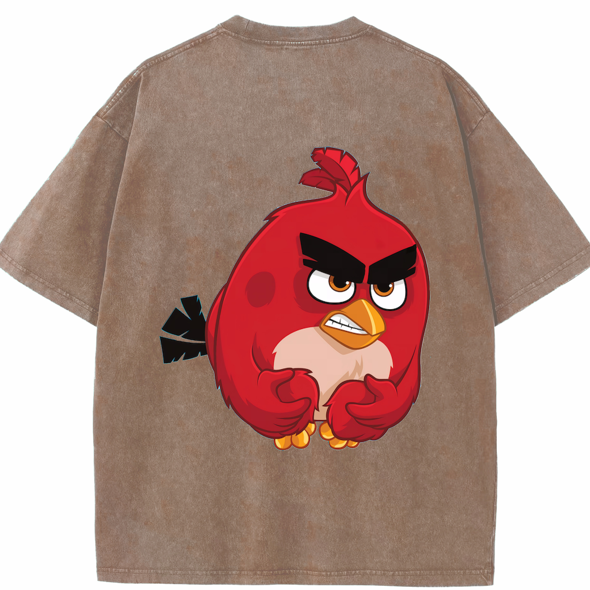 （画像用） Angry Birds アングリーバード 綿100% ヴィンテージ風 半袖Tシャツ（背面プリント）