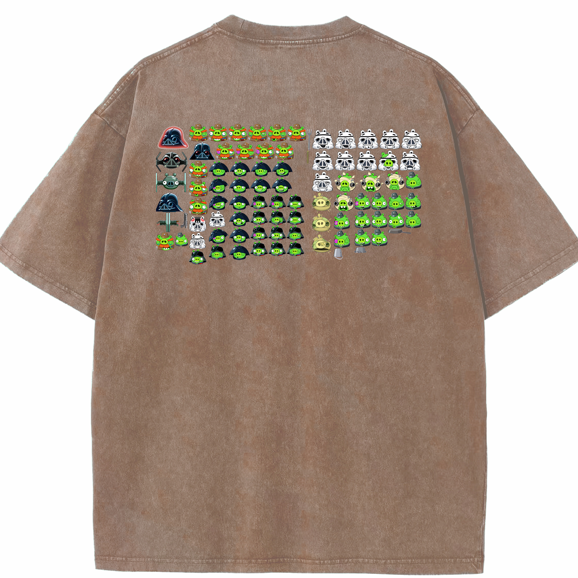 （画像用） Angry Birds アングリーバード 綿100% ヴィンテージ風 半袖Tシャツ（背面プリント）