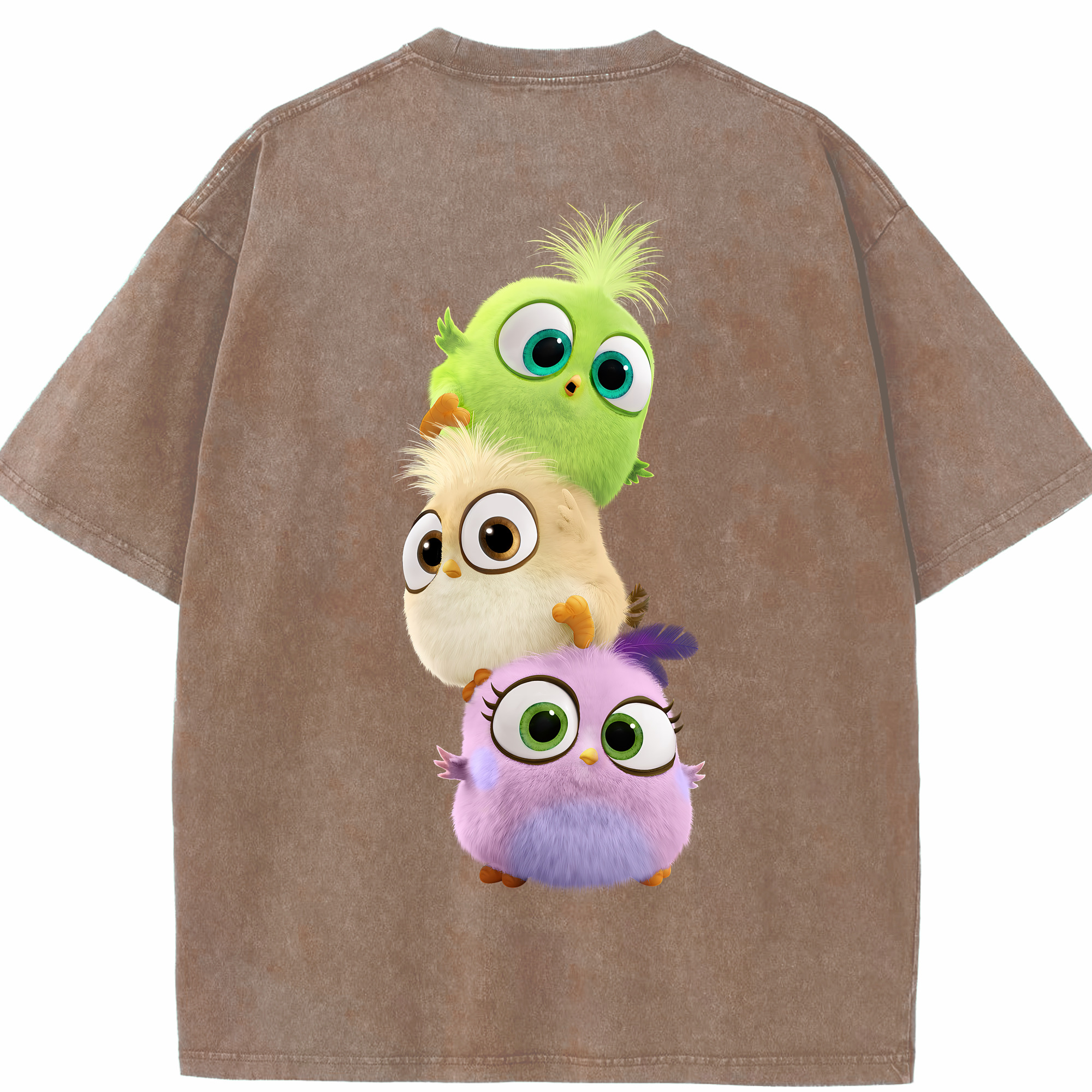 （画像用） Angry Birds アングリーバード 綿100% ヴィンテージ風 半袖Tシャツ（背面プリント）