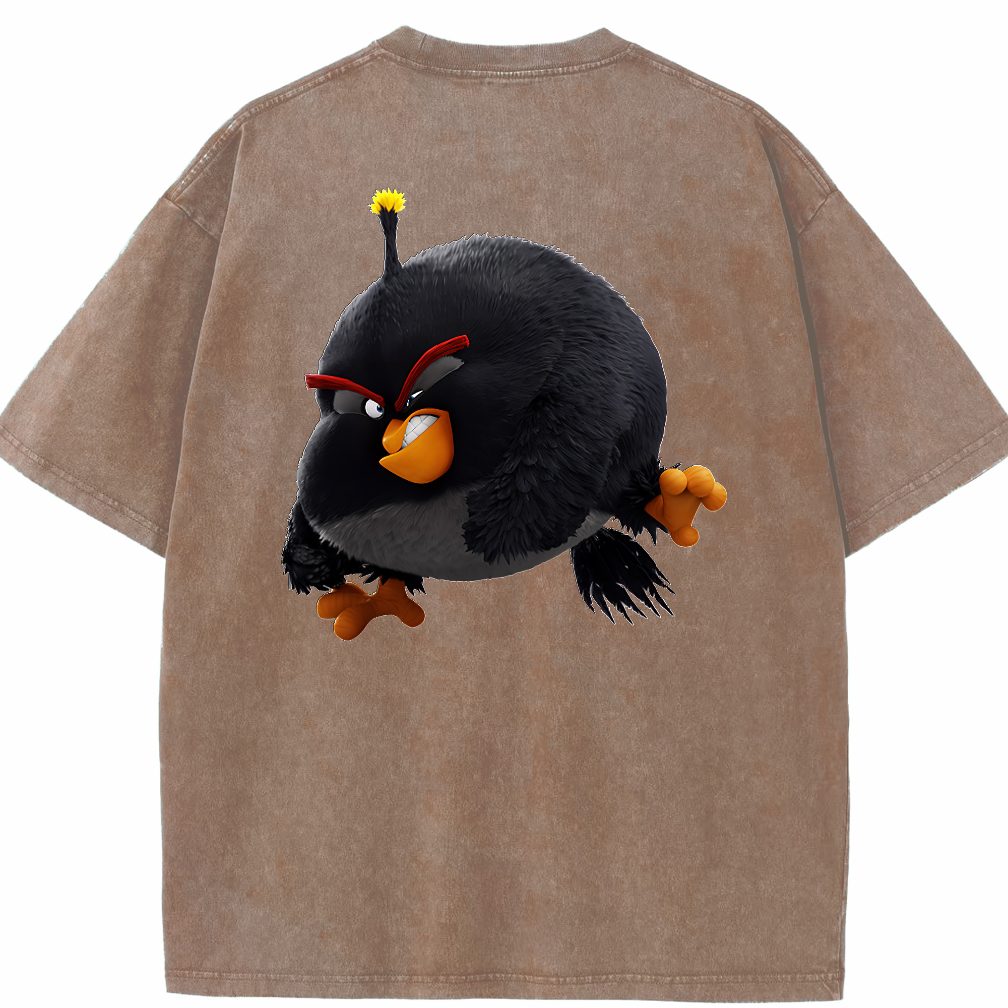 （画像用） Angry Birds アングリーバード 綿100% ヴィンテージ風 半袖Tシャツ（背面プリント）