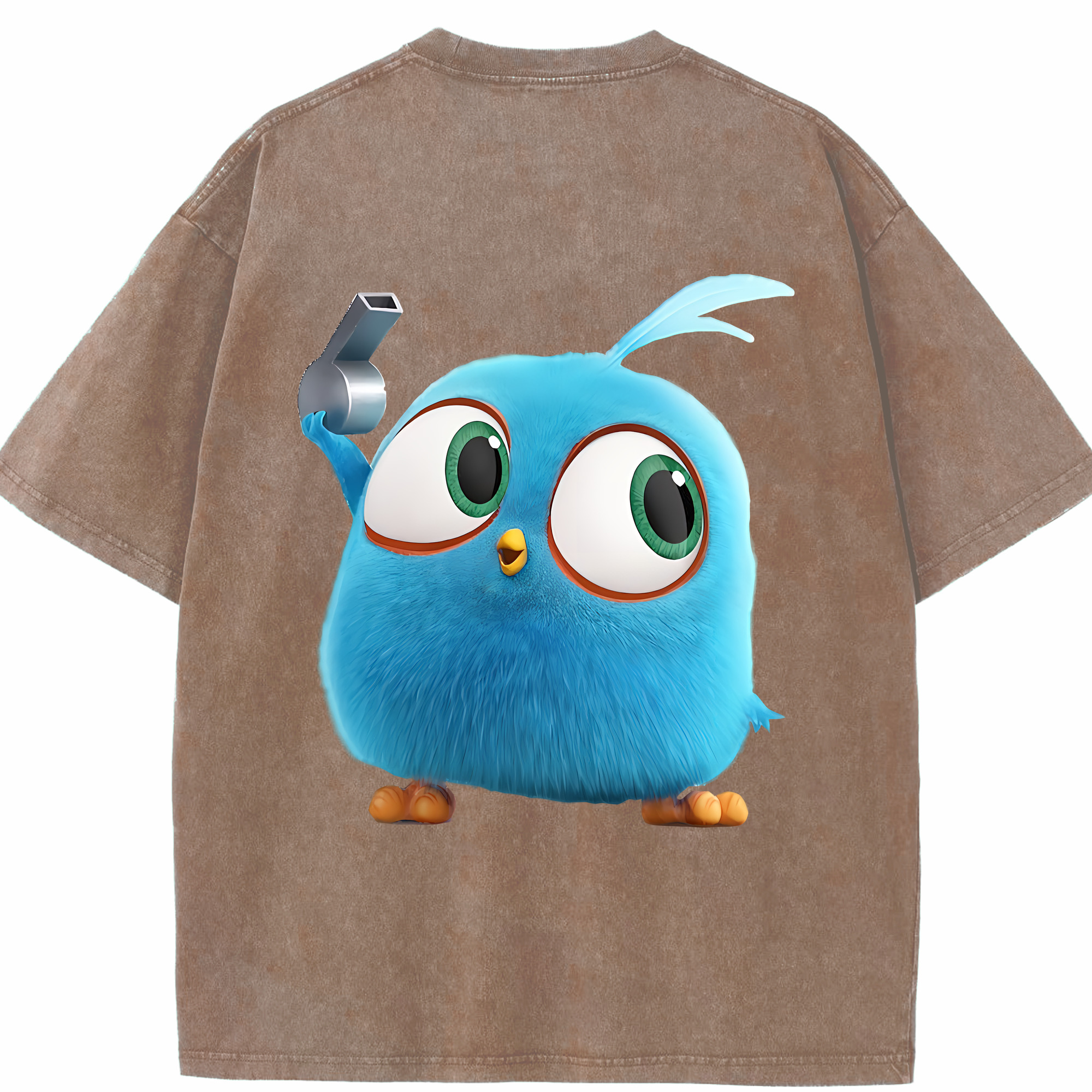 （画像用） Angry Birds アングリーバード 綿100% ヴィンテージ風 半袖Tシャツ（背面プリント）