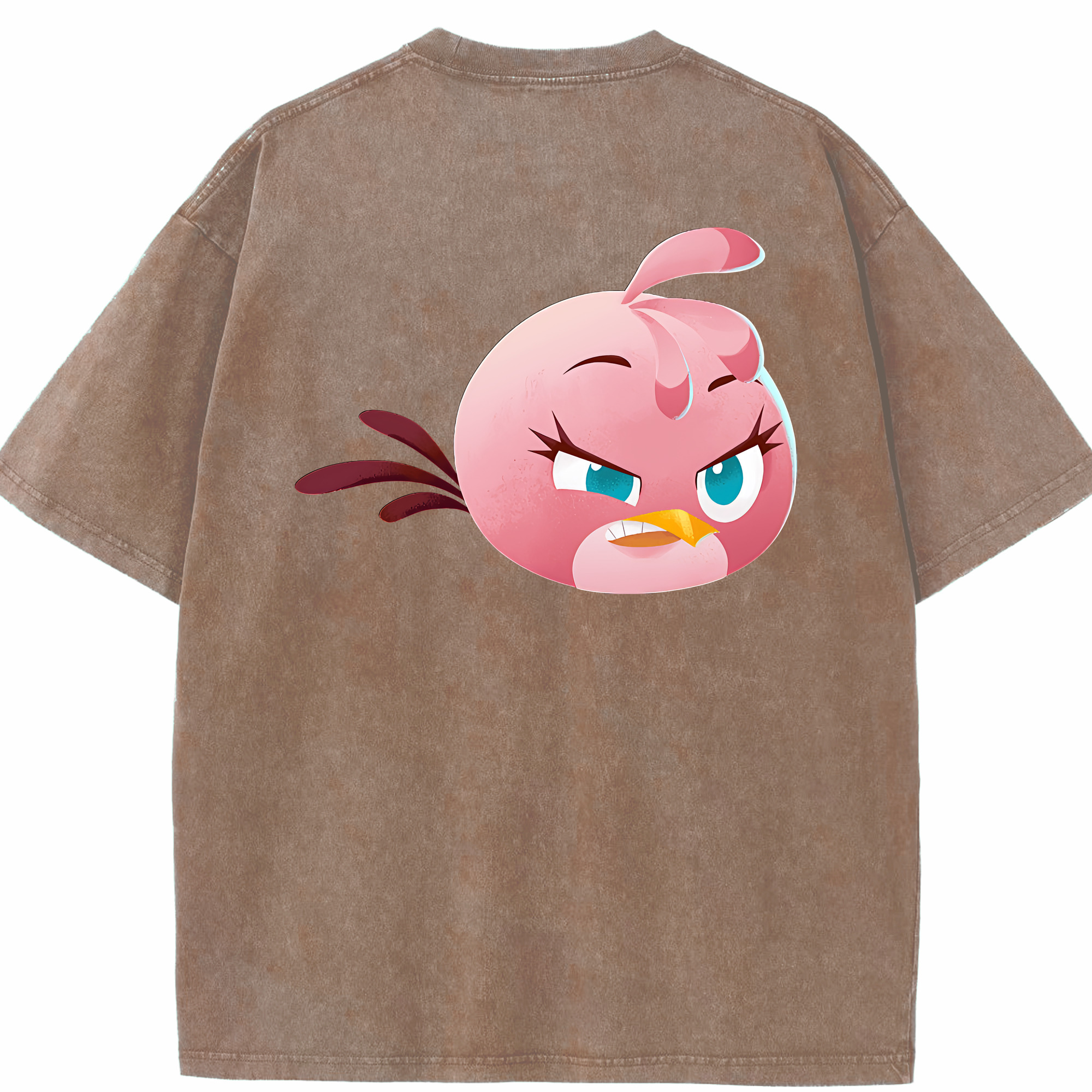 （画像用） Angry Birds アングリーバード 綿100% ヴィンテージ風 半袖Tシャツ（背面プリント）