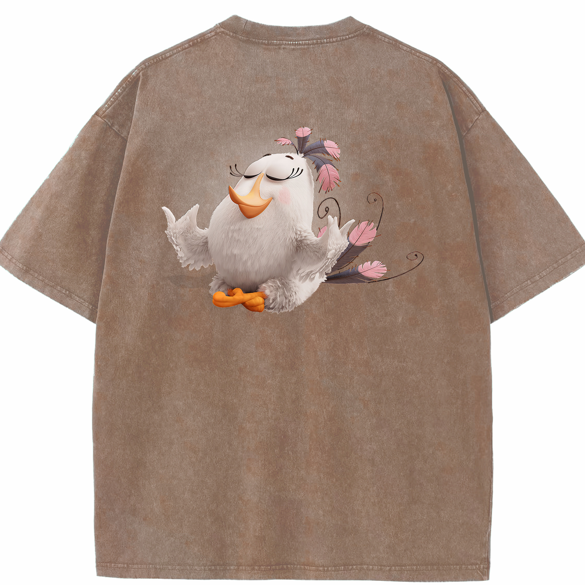 （画像用） Angry Birds アングリーバード 綿100% ヴィンテージ風 半袖Tシャツ（背面プリント）