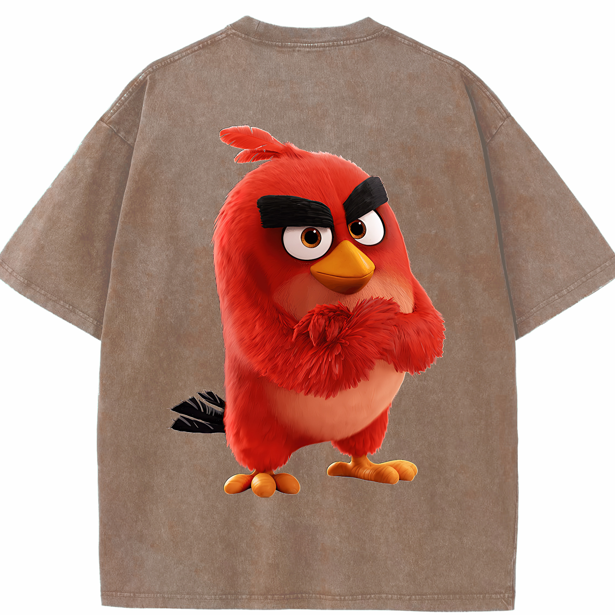 （画像用） Angry Birds アングリーバード 綿100% ヴィンテージ風 半袖Tシャツ（背面プリント）
