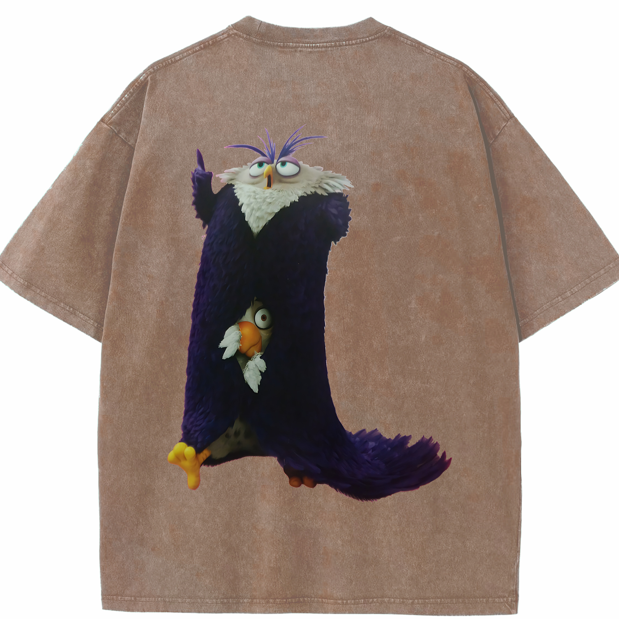 （画像用） Angry Birds アングリーバード 綿100% ヴィンテージ風 半袖Tシャツ（背面プリント）
