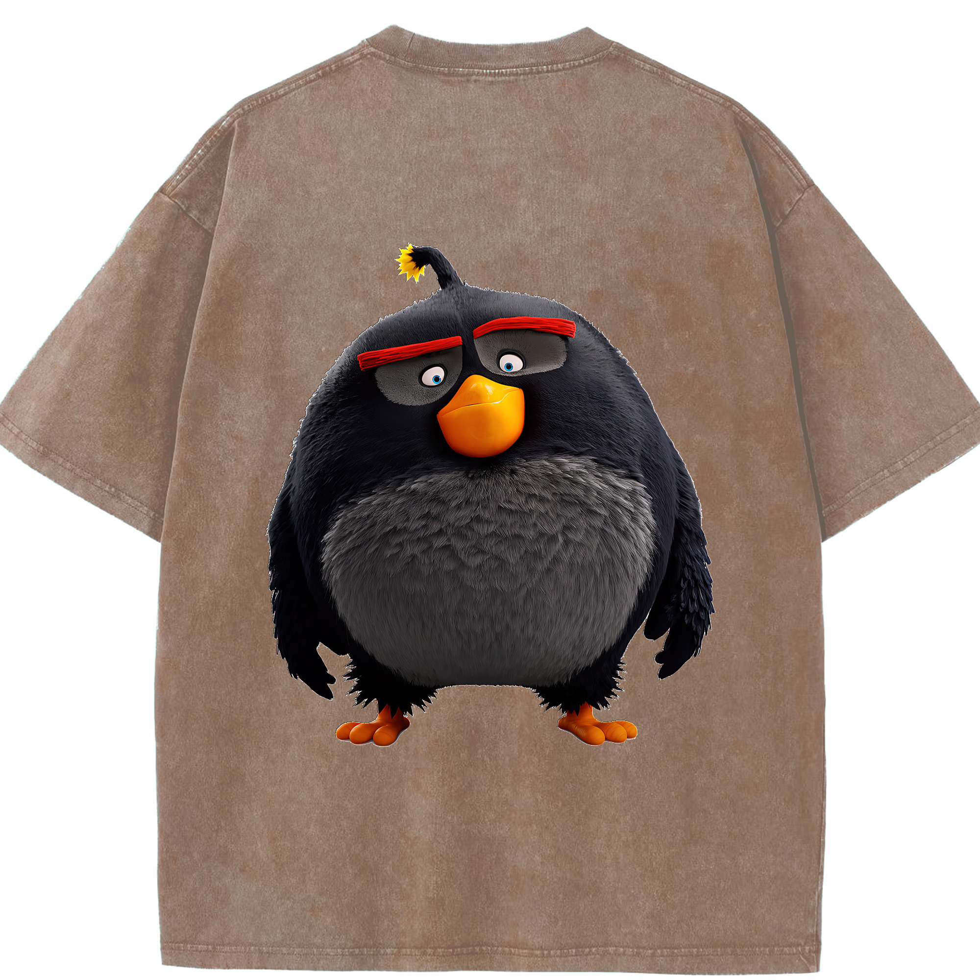 （画像用） Angry Birds アングリーバード 綿100% ヴィンテージ風 半袖Tシャツ（背面プリント）