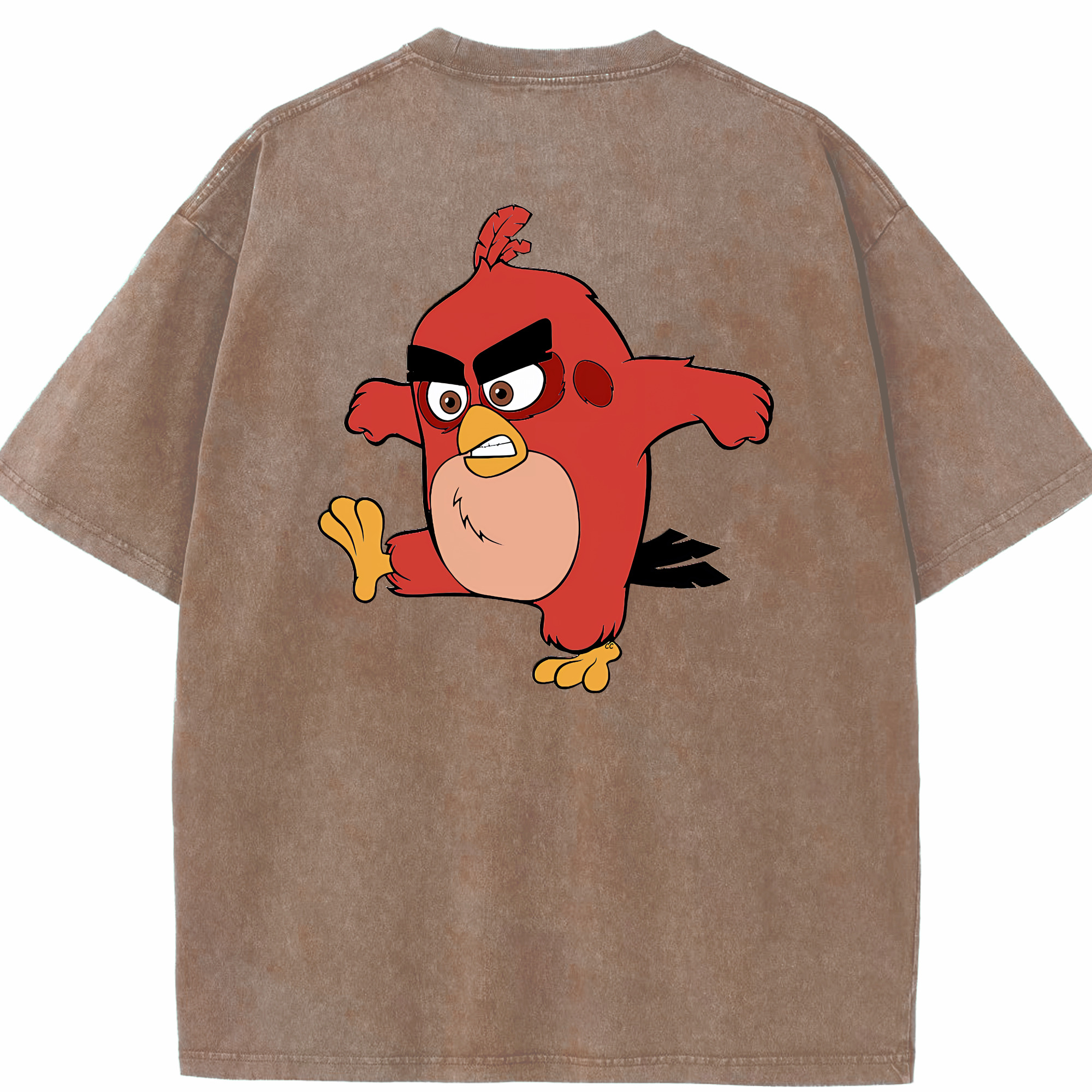 （画像用） Angry Birds アングリーバード 綿100% ヴィンテージ風 半袖Tシャツ（背面プリント）