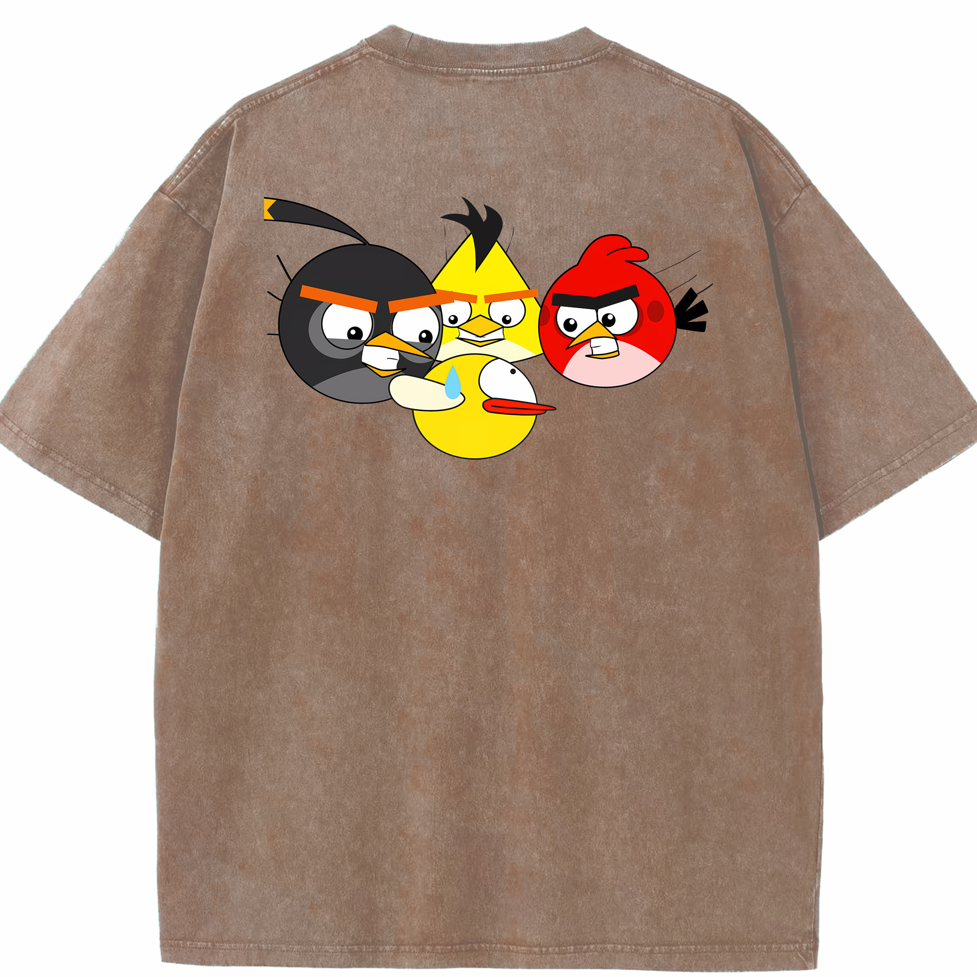 （画像用） Angry Birds アングリーバード 綿100% ヴィンテージ風 半袖Tシャツ（背面プリント）