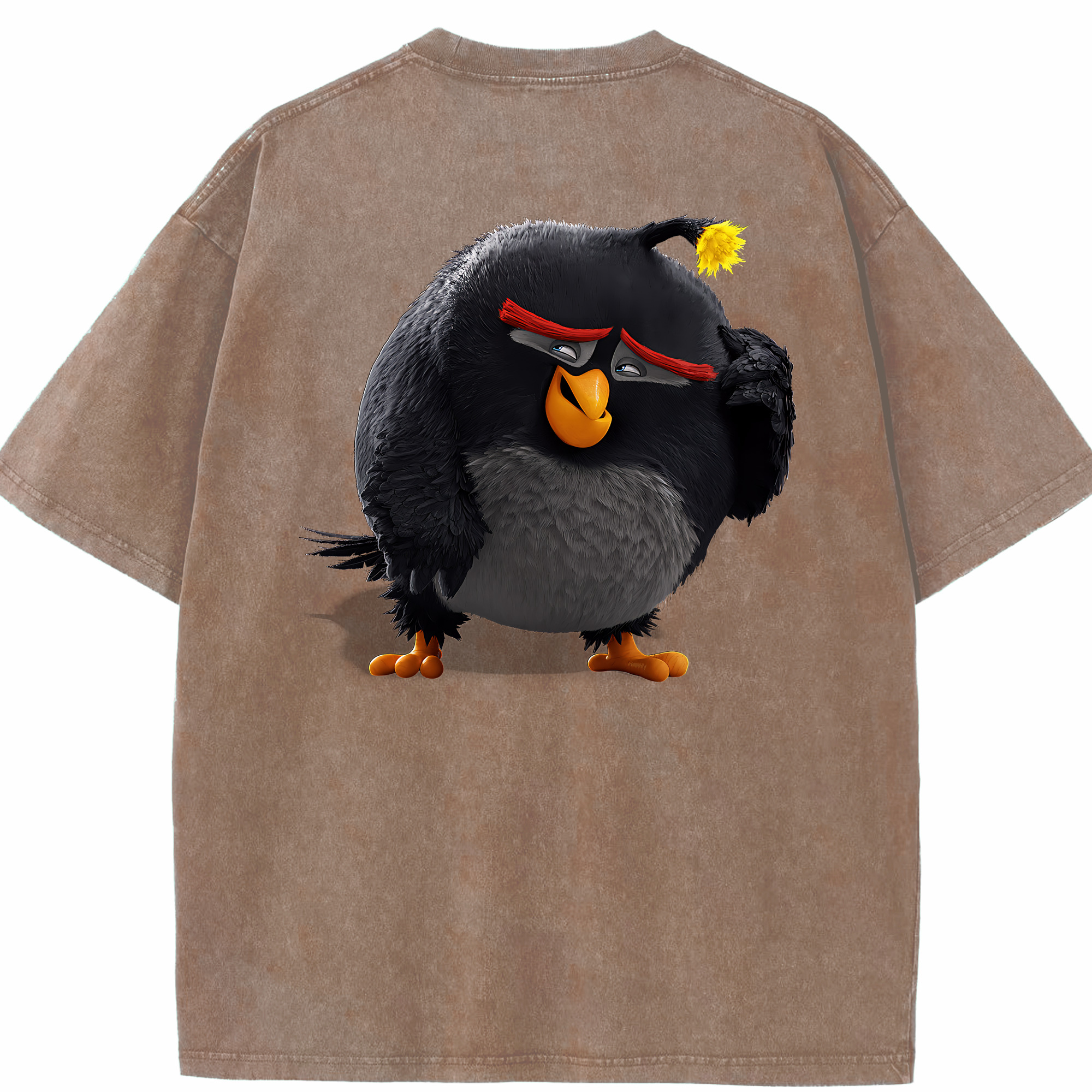 （画像用） Angry Birds アングリーバード 綿100% ヴィンテージ風 半袖Tシャツ（背面プリント）