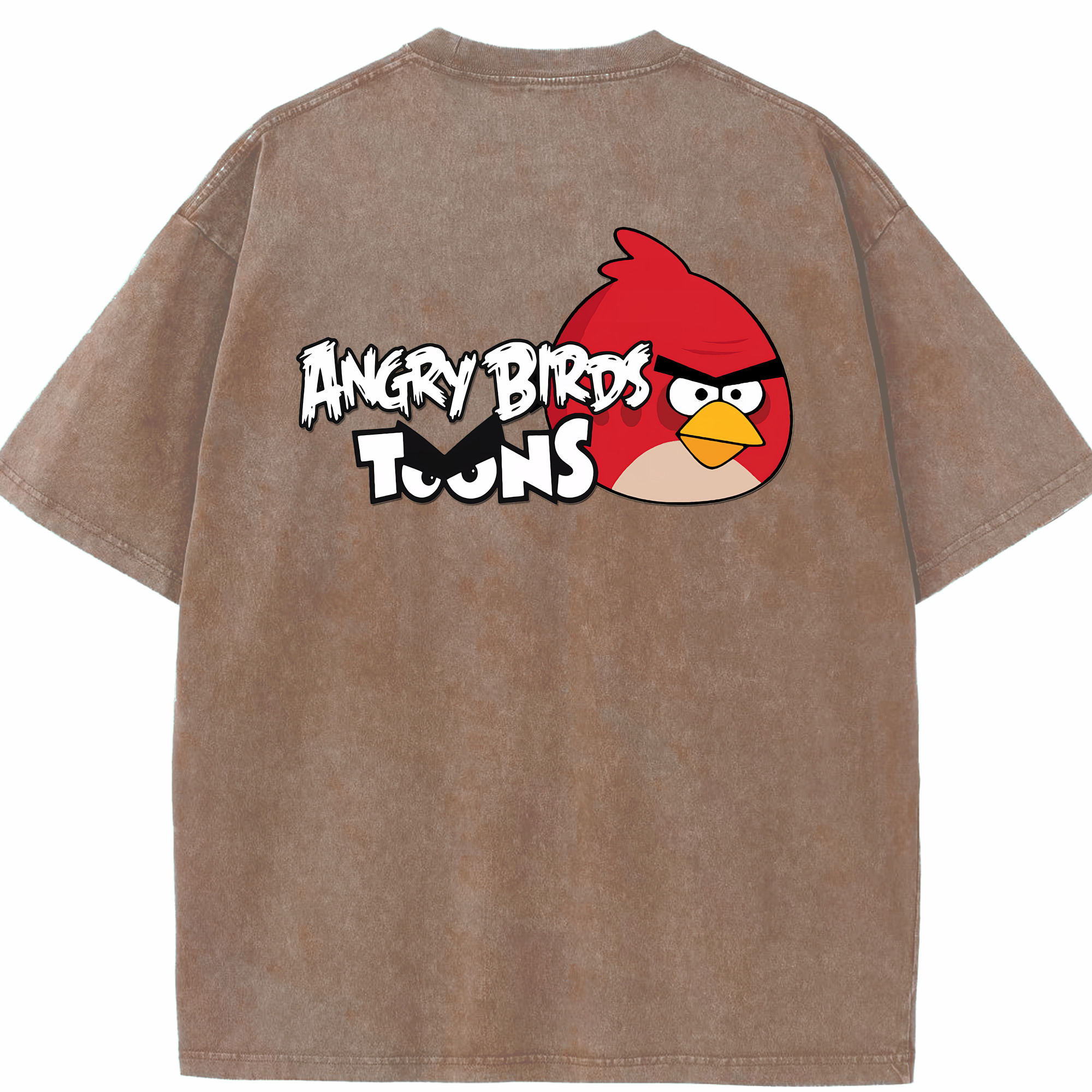 （画像用） Angry Birds アングリーバード 綿100% ヴィンテージ風 半袖Tシャツ（背面プリント）