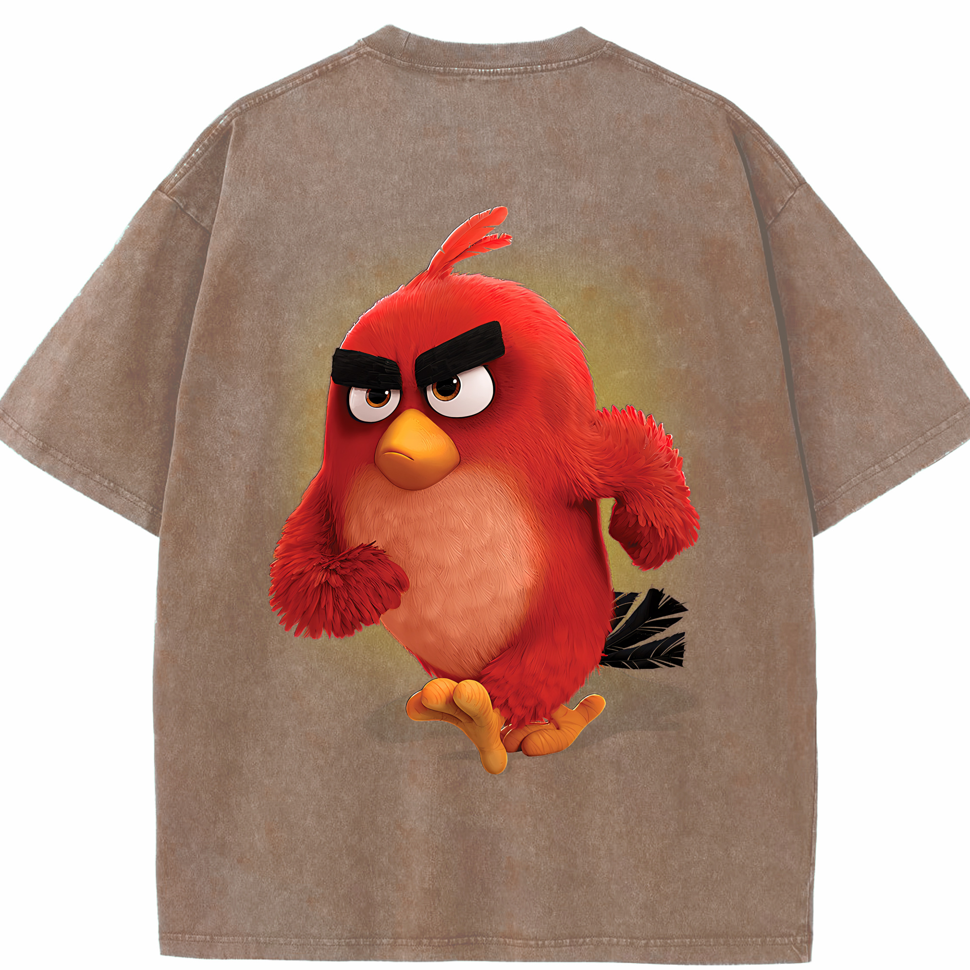 （画像用） Angry Birds アングリーバード 綿100% ヴィンテージ風 半袖Tシャツ（背面プリント）