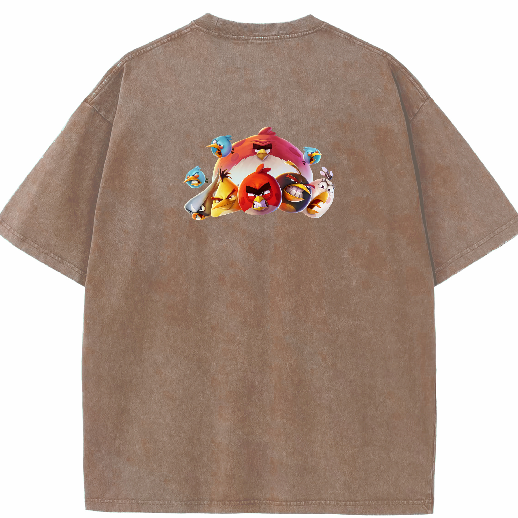 （画像用） Angry Birds アングリーバード 綿100% ヴィンテージ風 半袖Tシャツ（背面プリント）