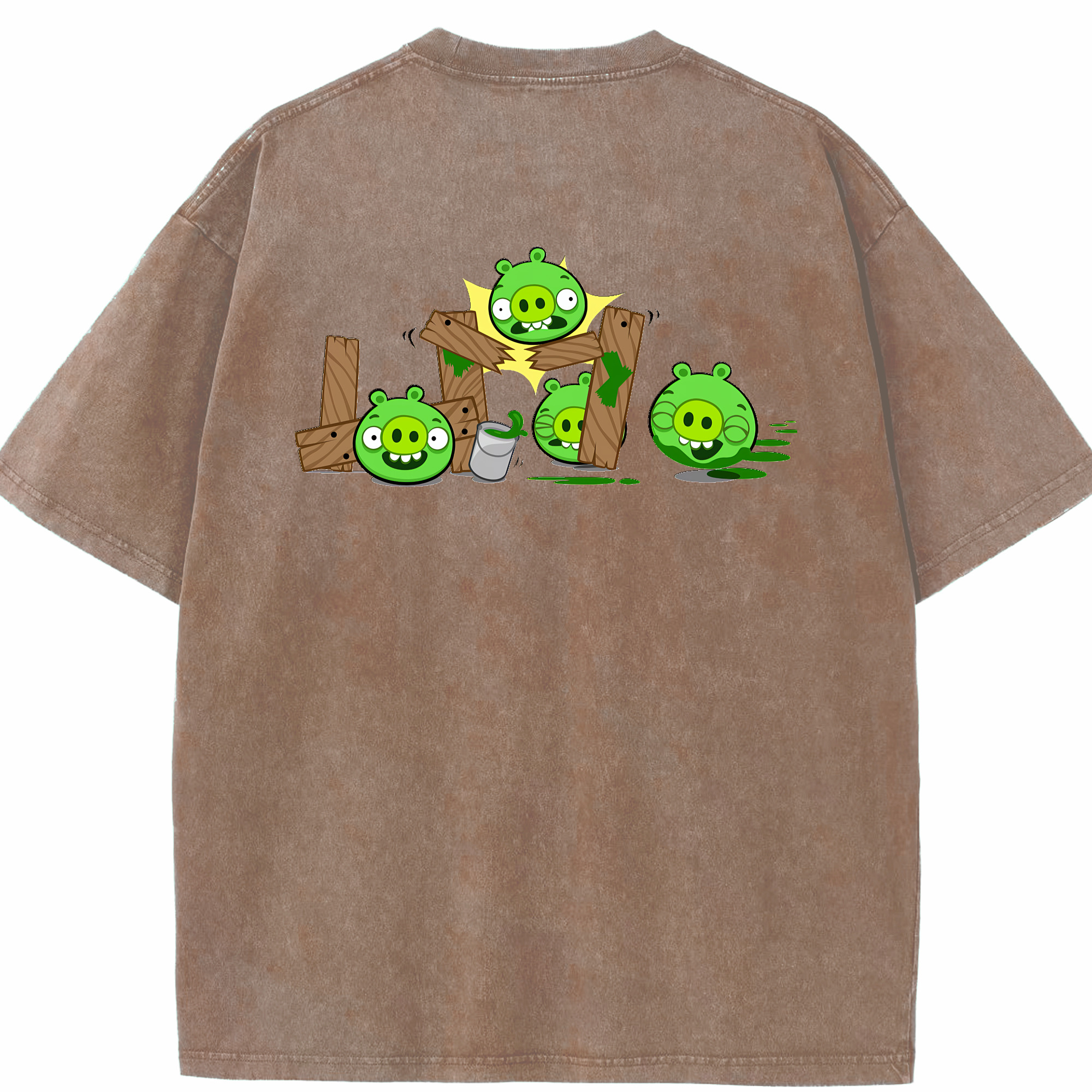 （画像用） Angry Birds アングリーバード 綿100% ヴィンテージ風 半袖Tシャツ（背面プリント）