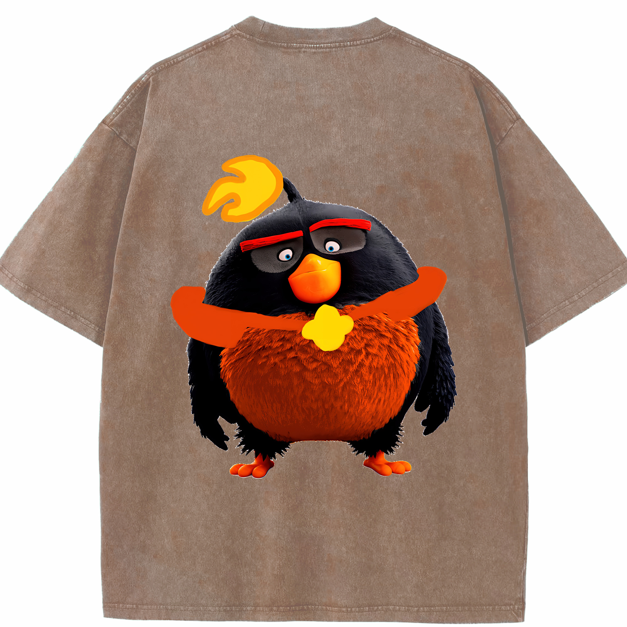 （画像用） Angry Birds アングリーバード 綿100% ヴィンテージ風 半袖Tシャツ（背面プリント）