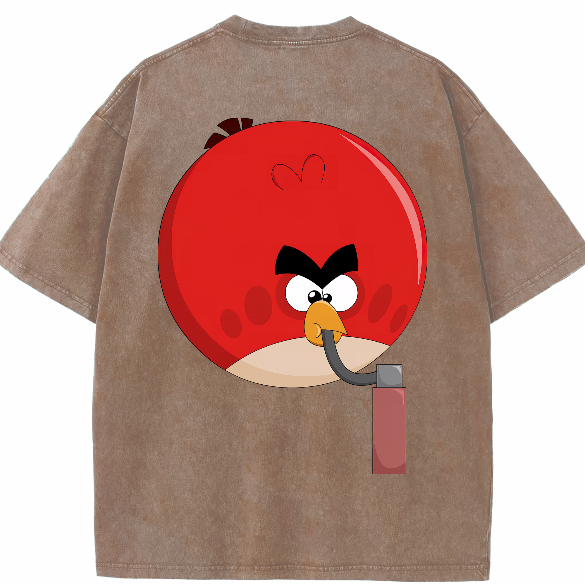 （画像用） Angry Birds アングリーバード 綿100% ヴィンテージ風 半袖Tシャツ（背面プリント）