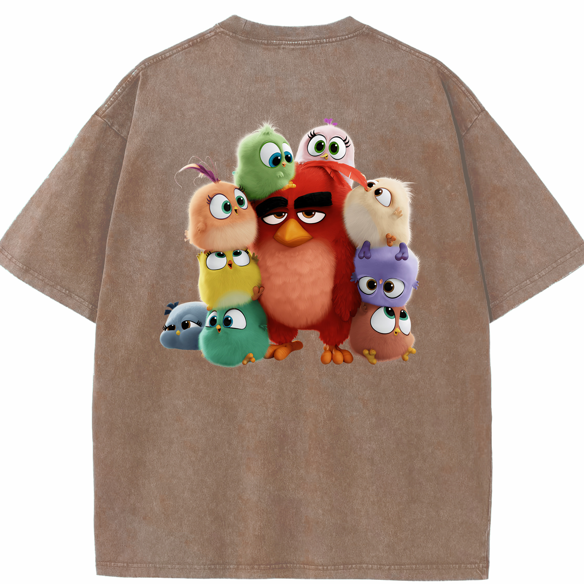 （画像用） Angry Birds アングリーバード 綿100% ヴィンテージ風 半袖Tシャツ（背面プリント）