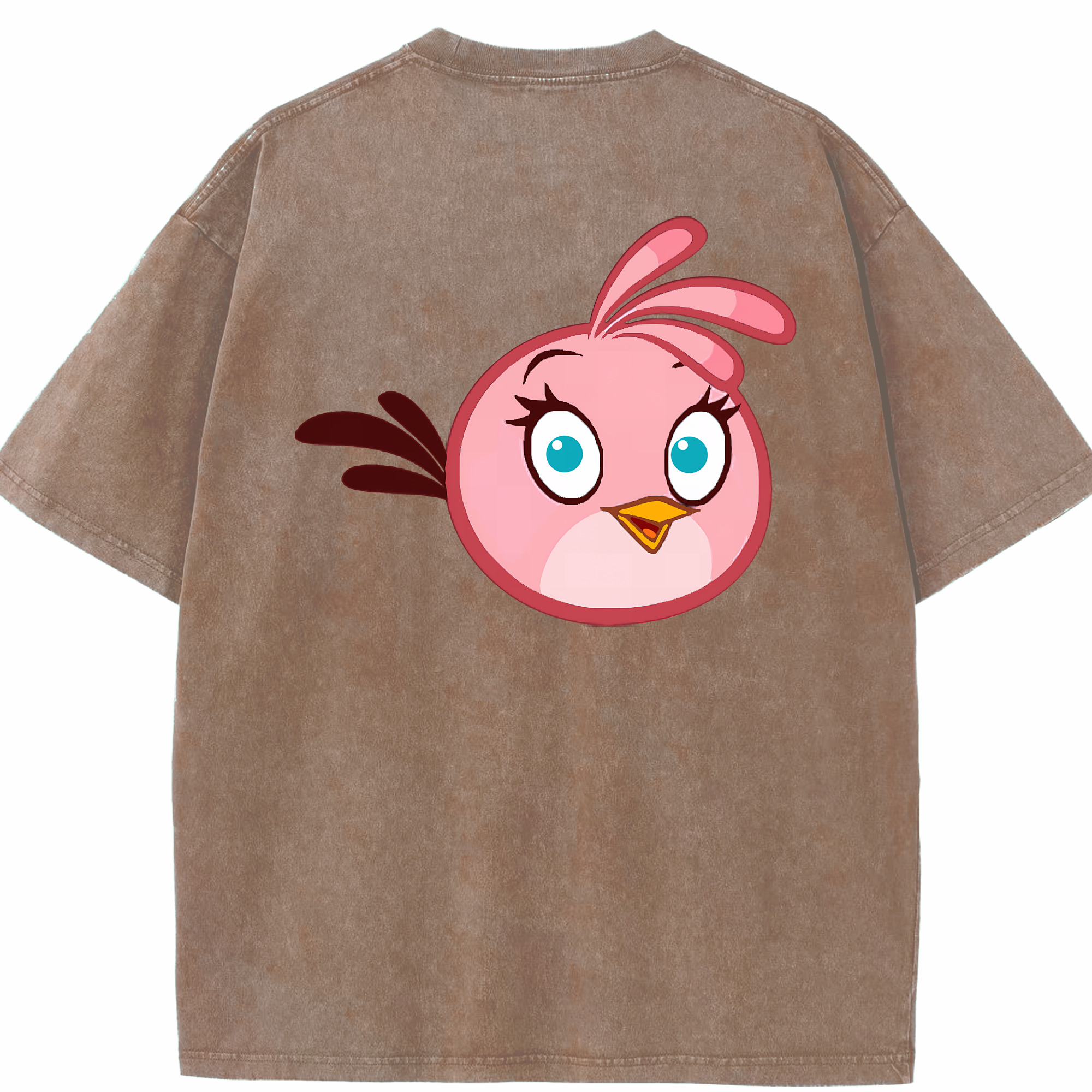 （画像用） Angry Birds アングリーバード 綿100% ヴィンテージ風 半袖Tシャツ（背面プリント）