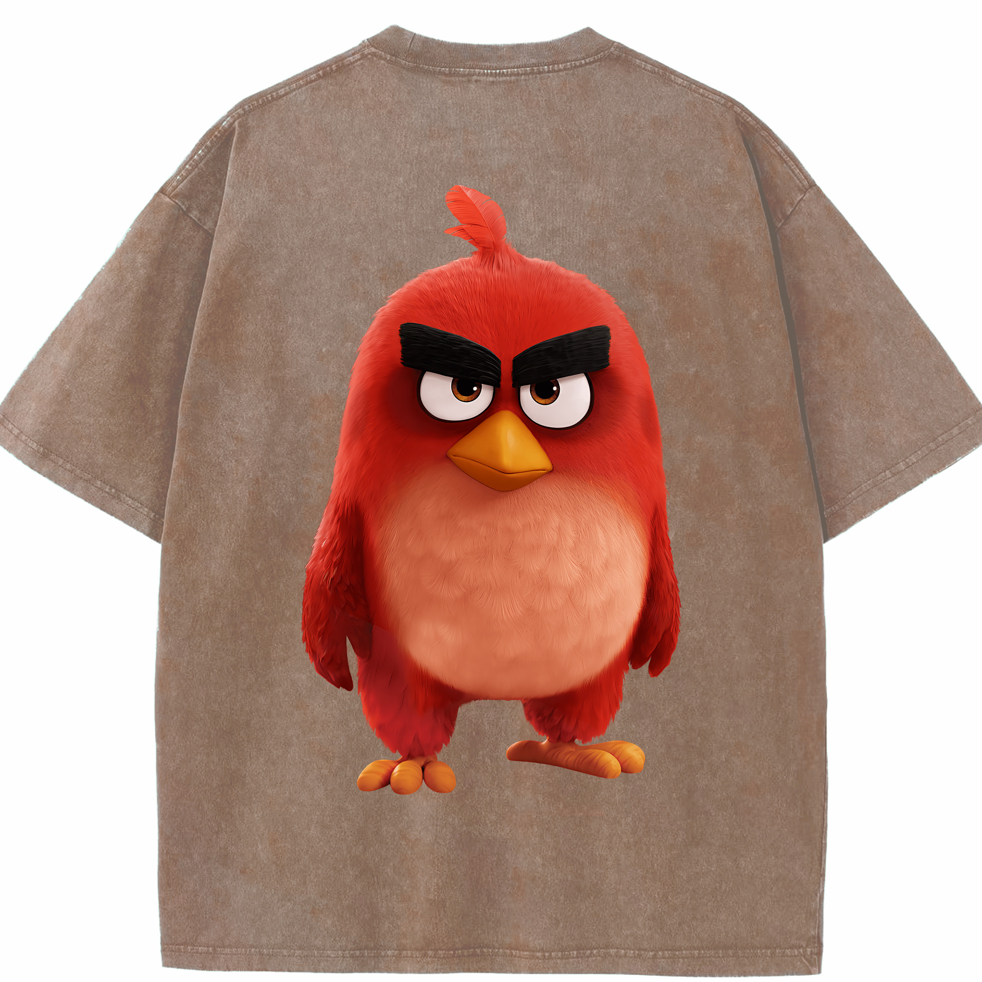 （画像用） Angry Birds アングリーバード 綿100% ヴィンテージ風 半袖Tシャツ（背面プリント）