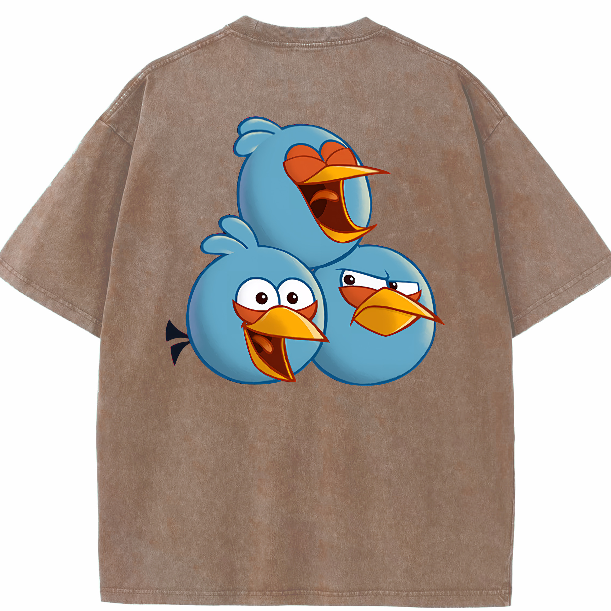 （画像用） Angry Birds アングリーバード 綿100% ヴィンテージ風 半袖Tシャツ（背面プリント）