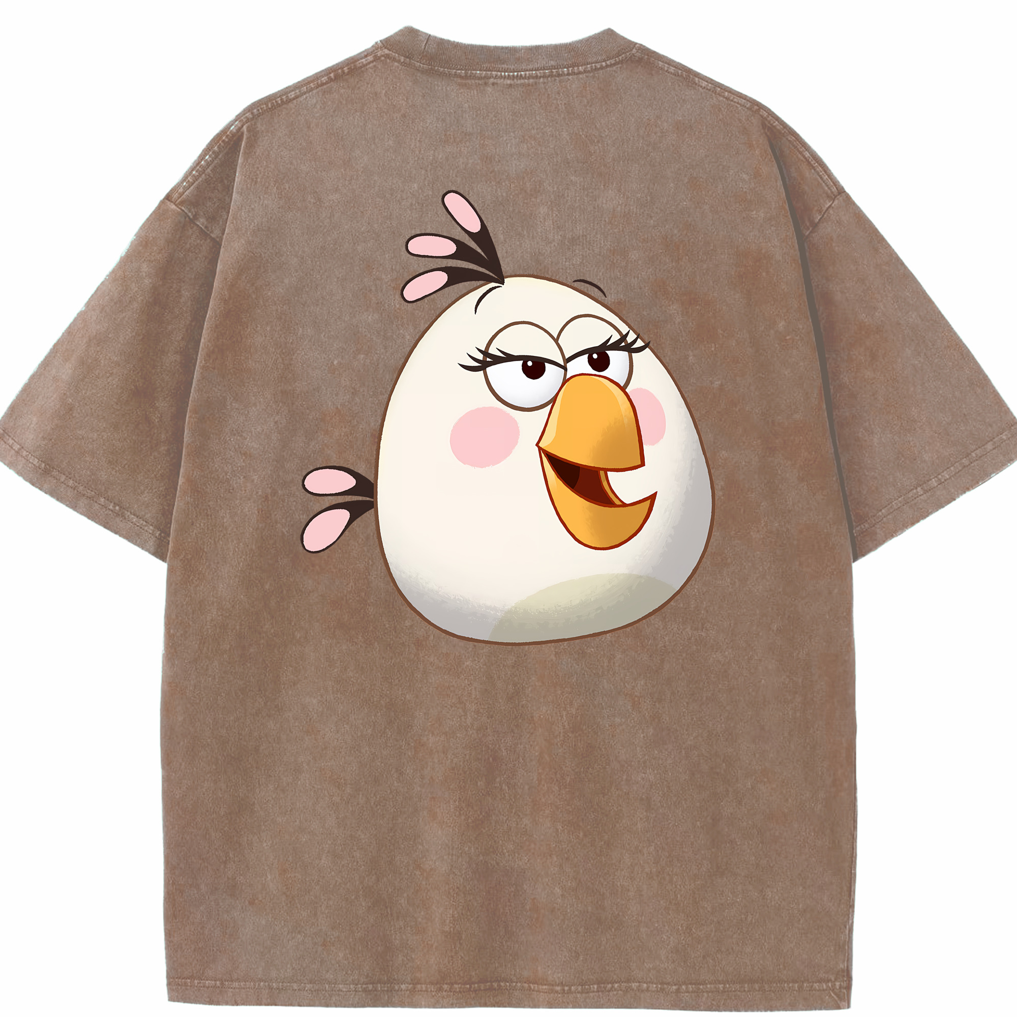（画像用） Angry Birds アングリーバード 綿100% ヴィンテージ風 半袖Tシャツ（背面プリント）