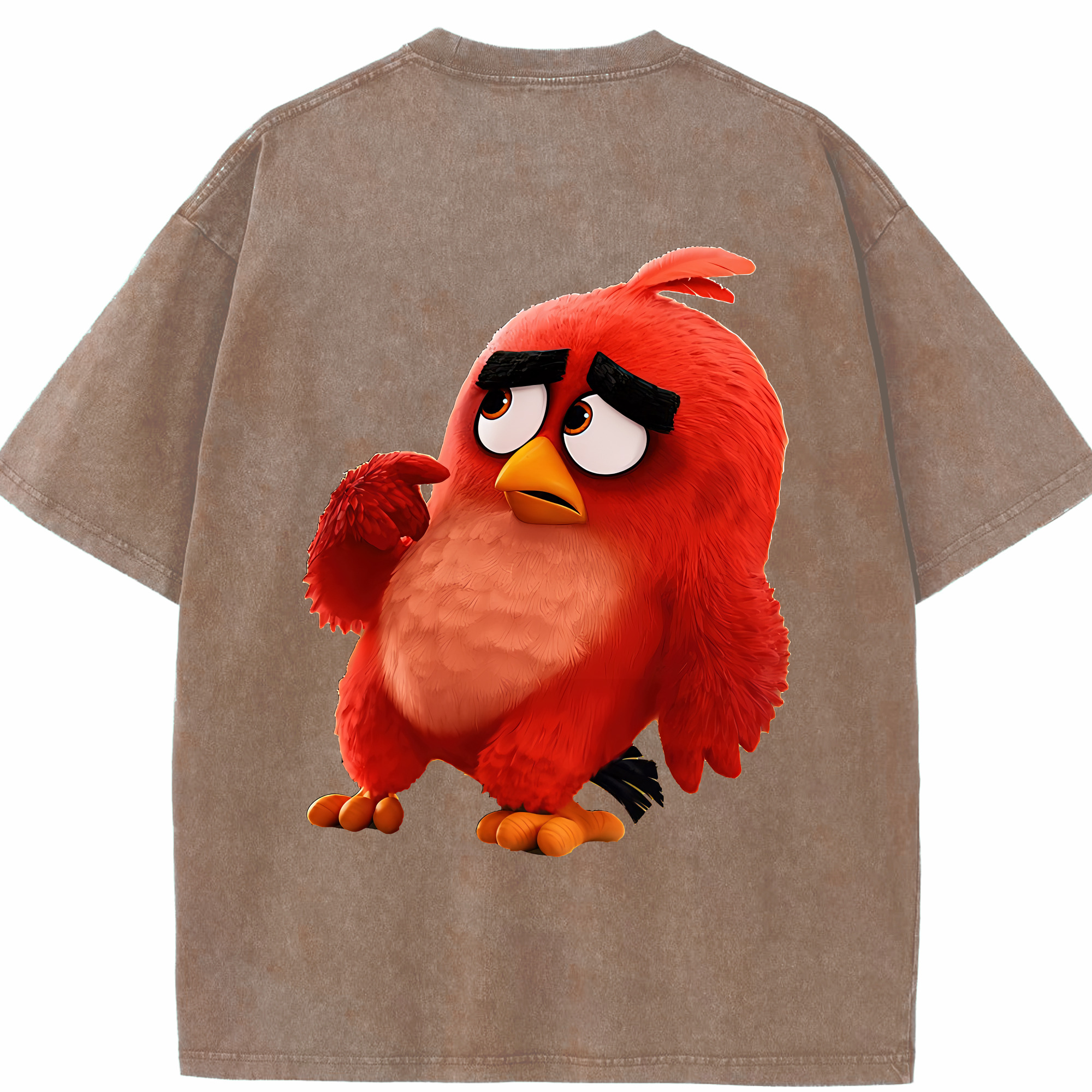（画像用） Angry Birds アングリーバード 綿100% ヴィンテージ風 半袖Tシャツ（背面プリント）