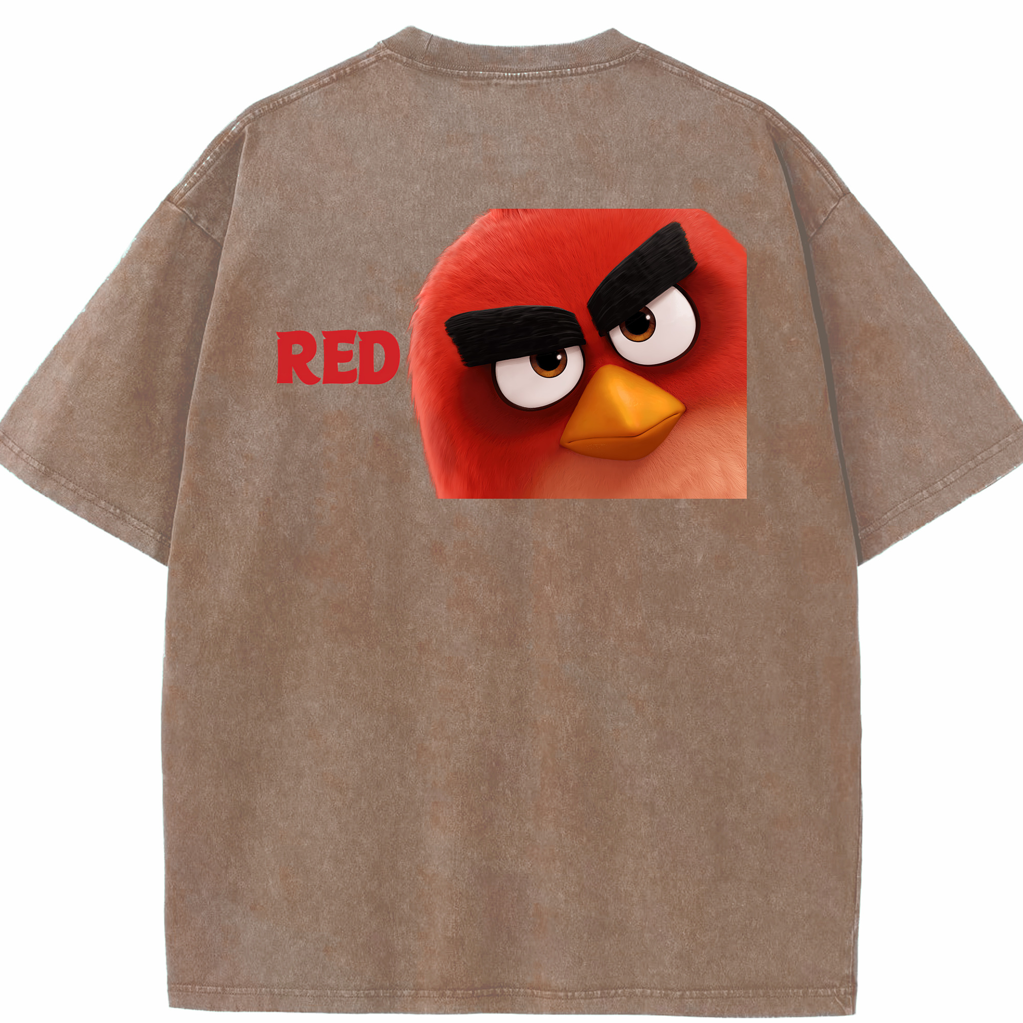 （画像用） Angry Birds アングリーバード 綿100% ヴィンテージ風 半袖Tシャツ（背面プリント）