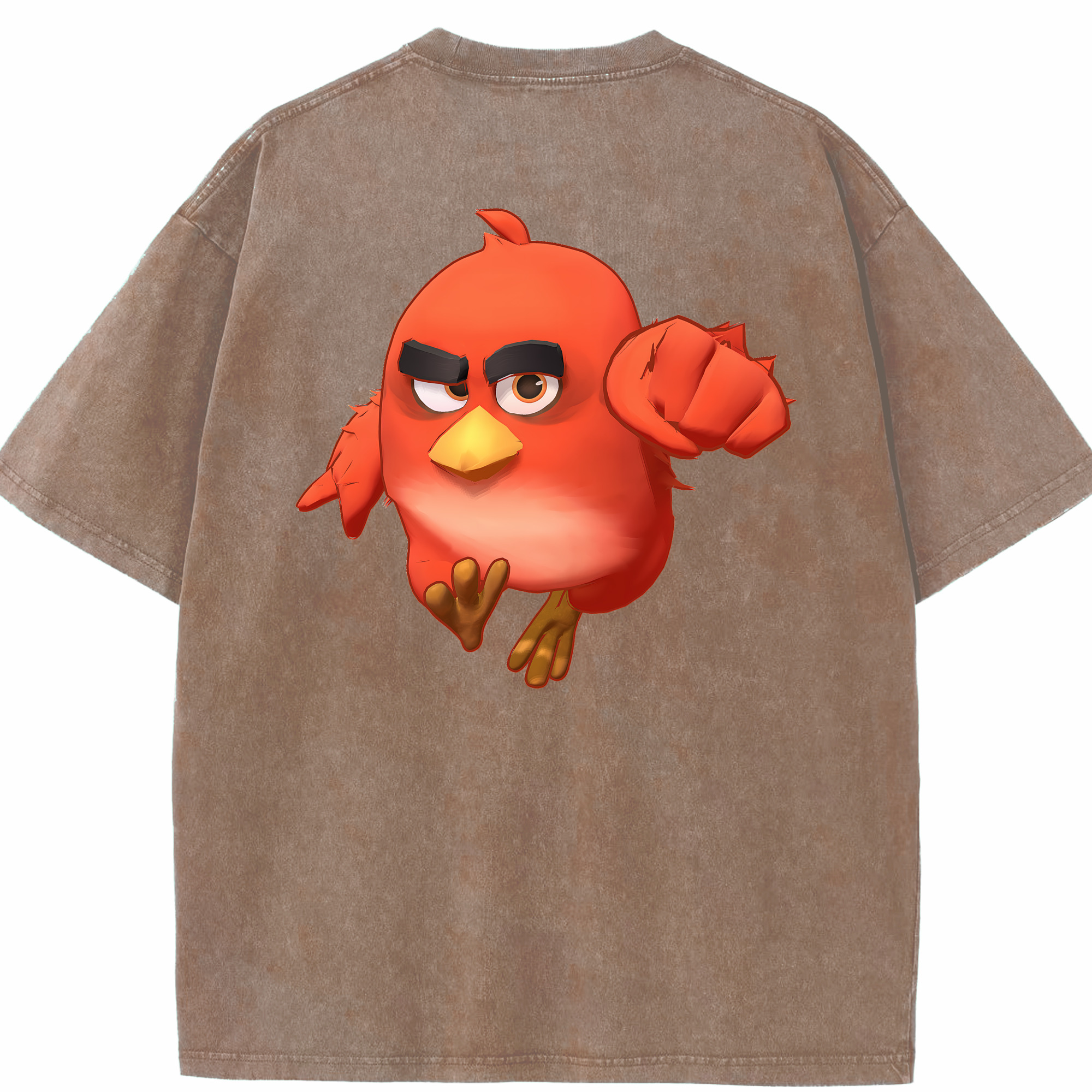 （画像用） Angry Birds アングリーバード 綿100% ヴィンテージ風 半袖Tシャツ（背面プリント）