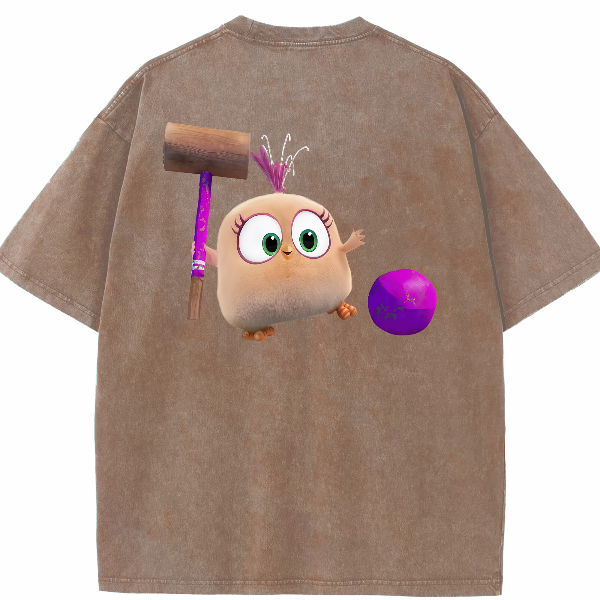 （画像用） Angry Birds アングリーバード 綿100% ヴィンテージ風 半袖Tシャツ（背面プリント）