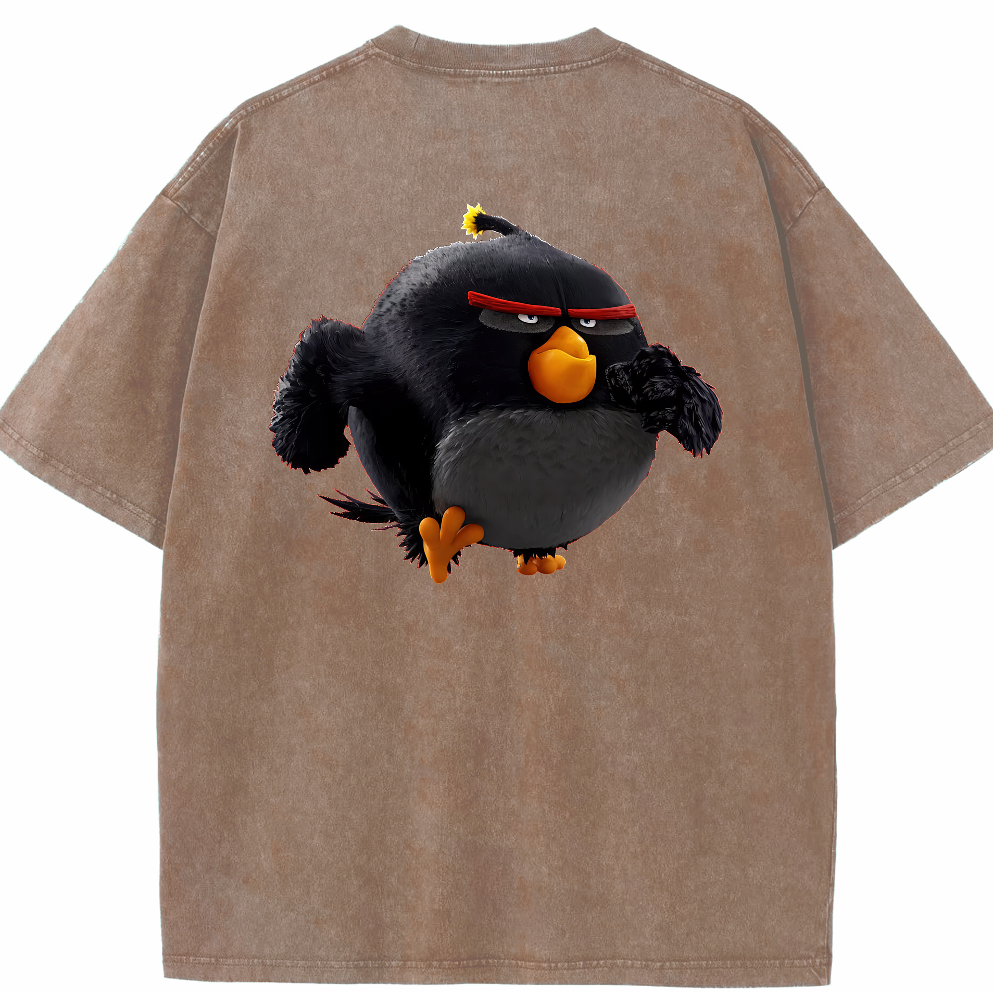 （画像用） Angry Birds アングリーバード 綿100% ヴィンテージ風 半袖Tシャツ（背面プリント）