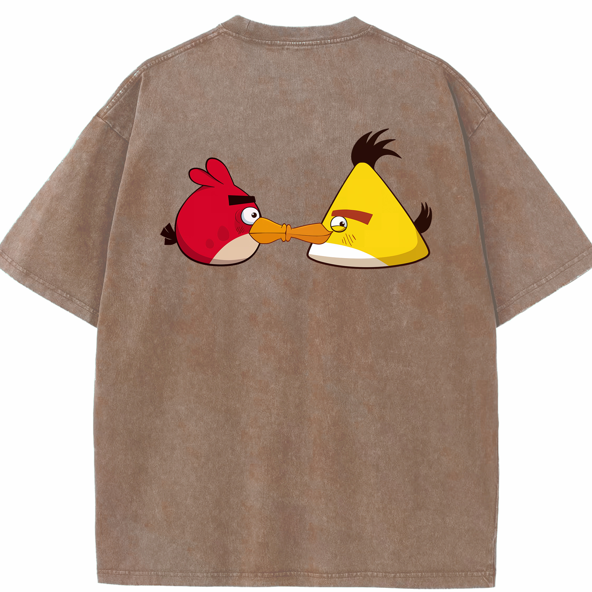 （画像用） Angry Birds アングリーバード 綿100% ヴィンテージ風 半袖Tシャツ（背面プリント）
