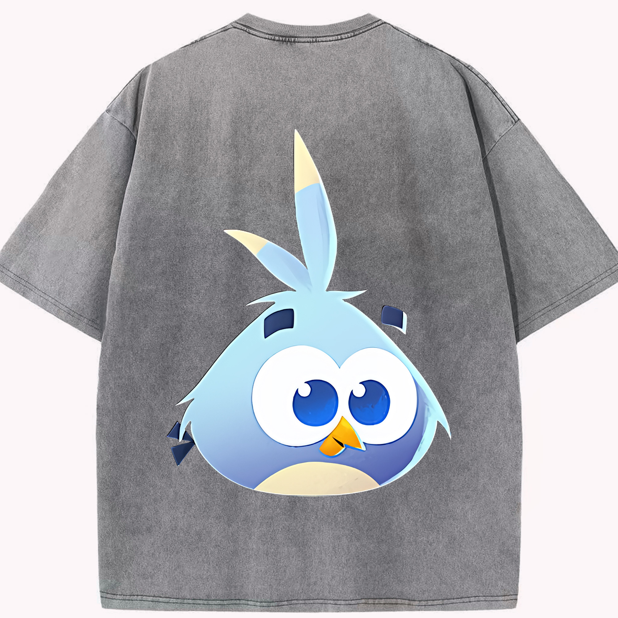 （画像用） Angry Birds アングリーバード 綿100% ヴィンテージ風 半袖Tシャツ（背面プリント）