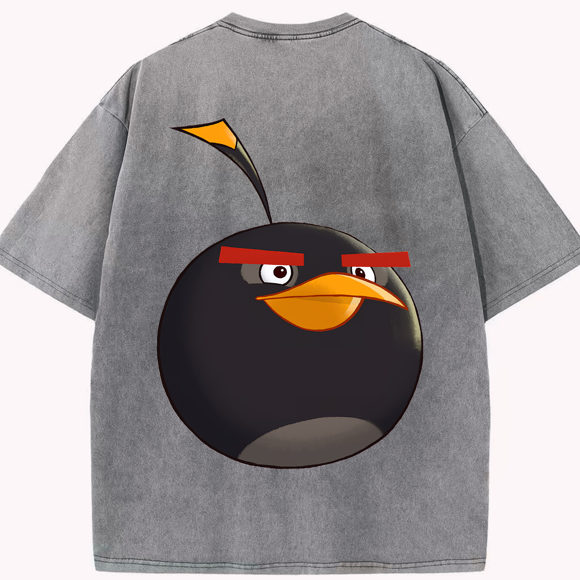 （画像用） Angry Birds アングリーバード 綿100% ヴィンテージ風 半袖Tシャツ（背面プリント）