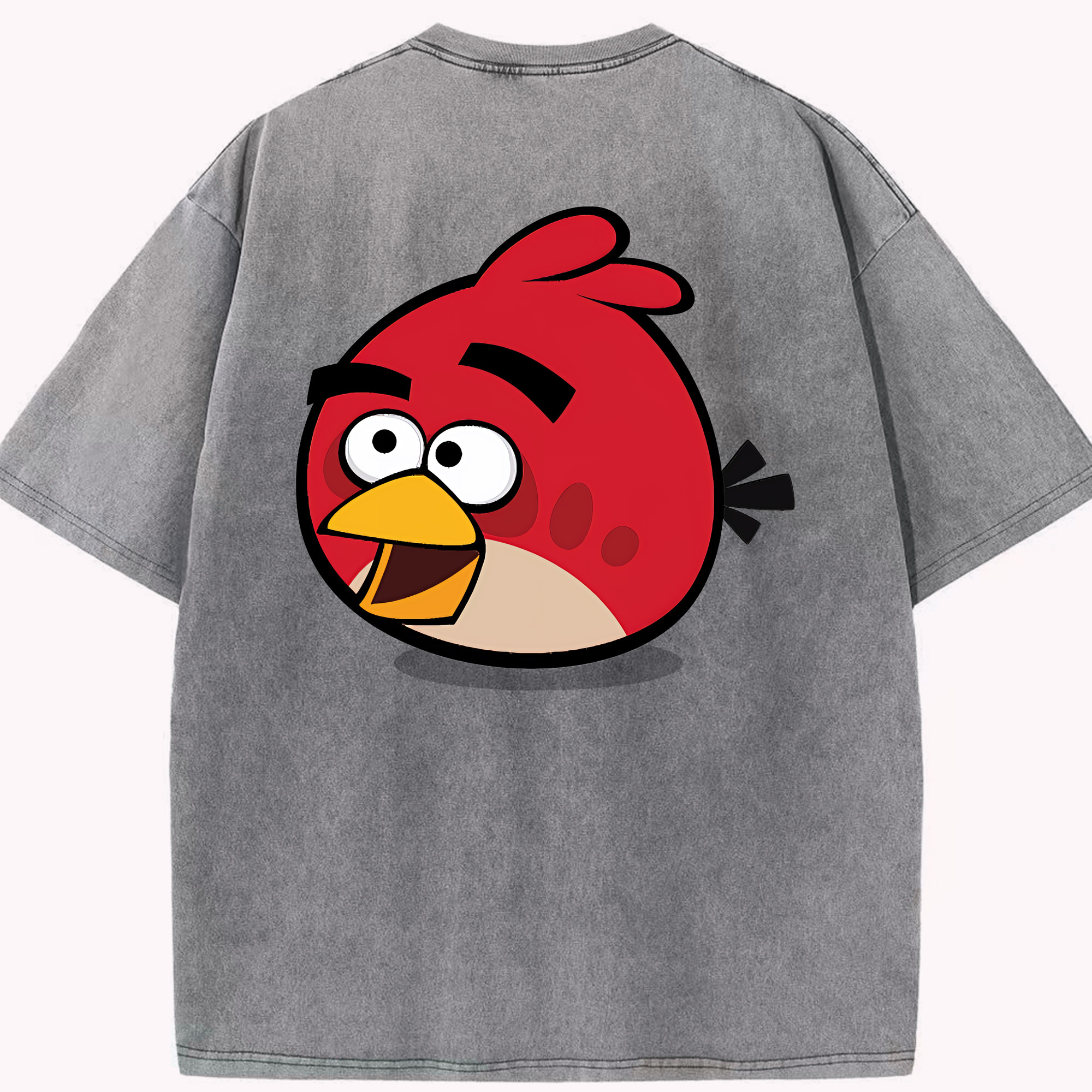 （画像用） Angry Birds アングリーバード 綿100% ヴィンテージ風 半袖Tシャツ（背面プリント）