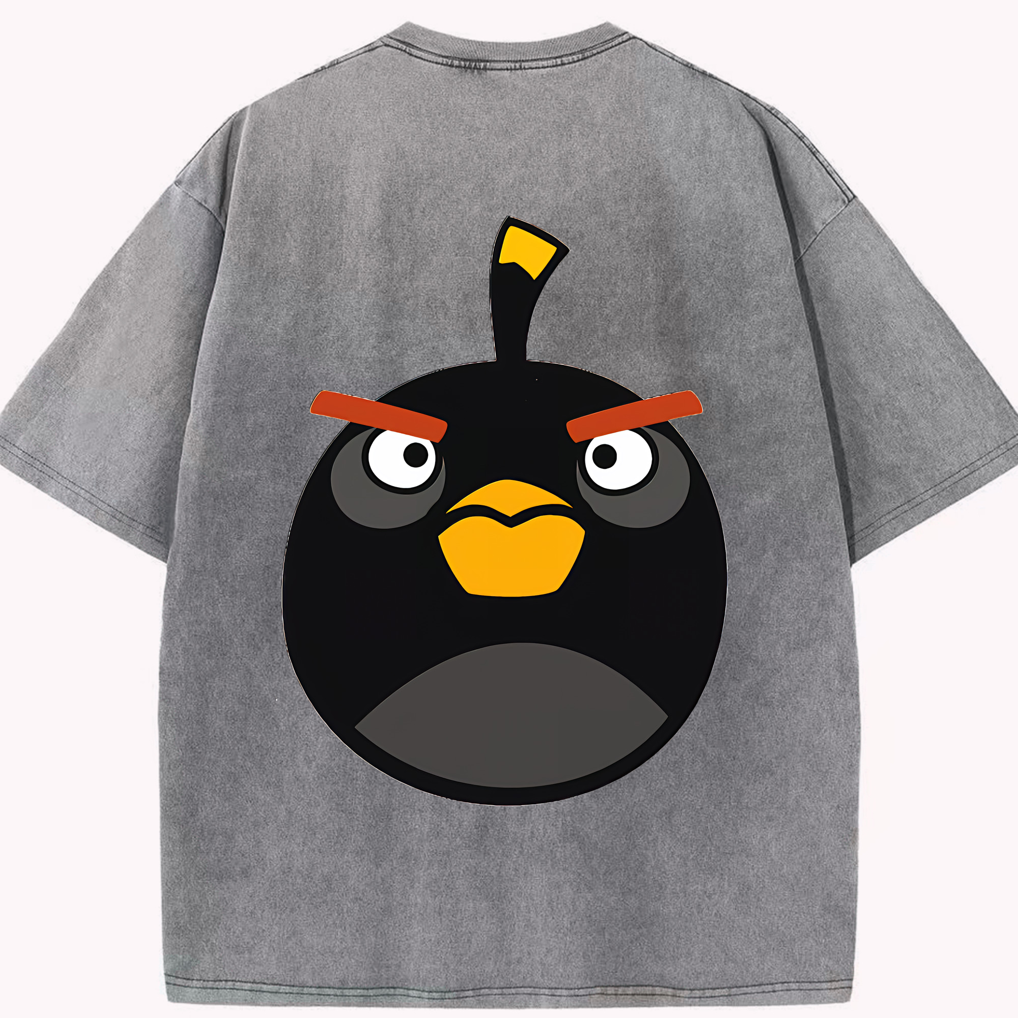 （画像用） Angry Birds アングリーバード 綿100% ヴィンテージ風 半袖Tシャツ（背面プリント）