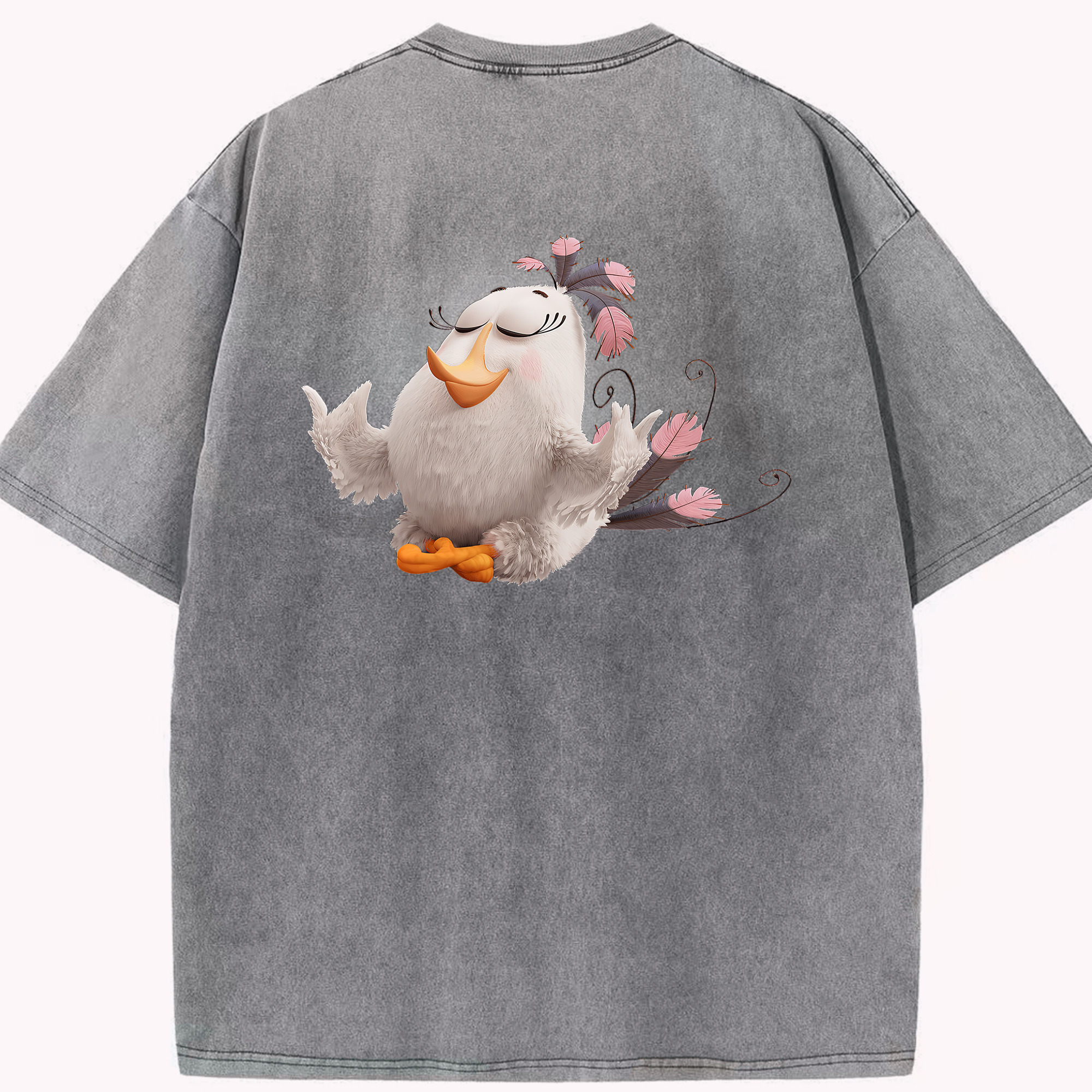 （画像用） Angry Birds アングリーバード 綿100% ヴィンテージ風 半袖Tシャツ（背面プリント）