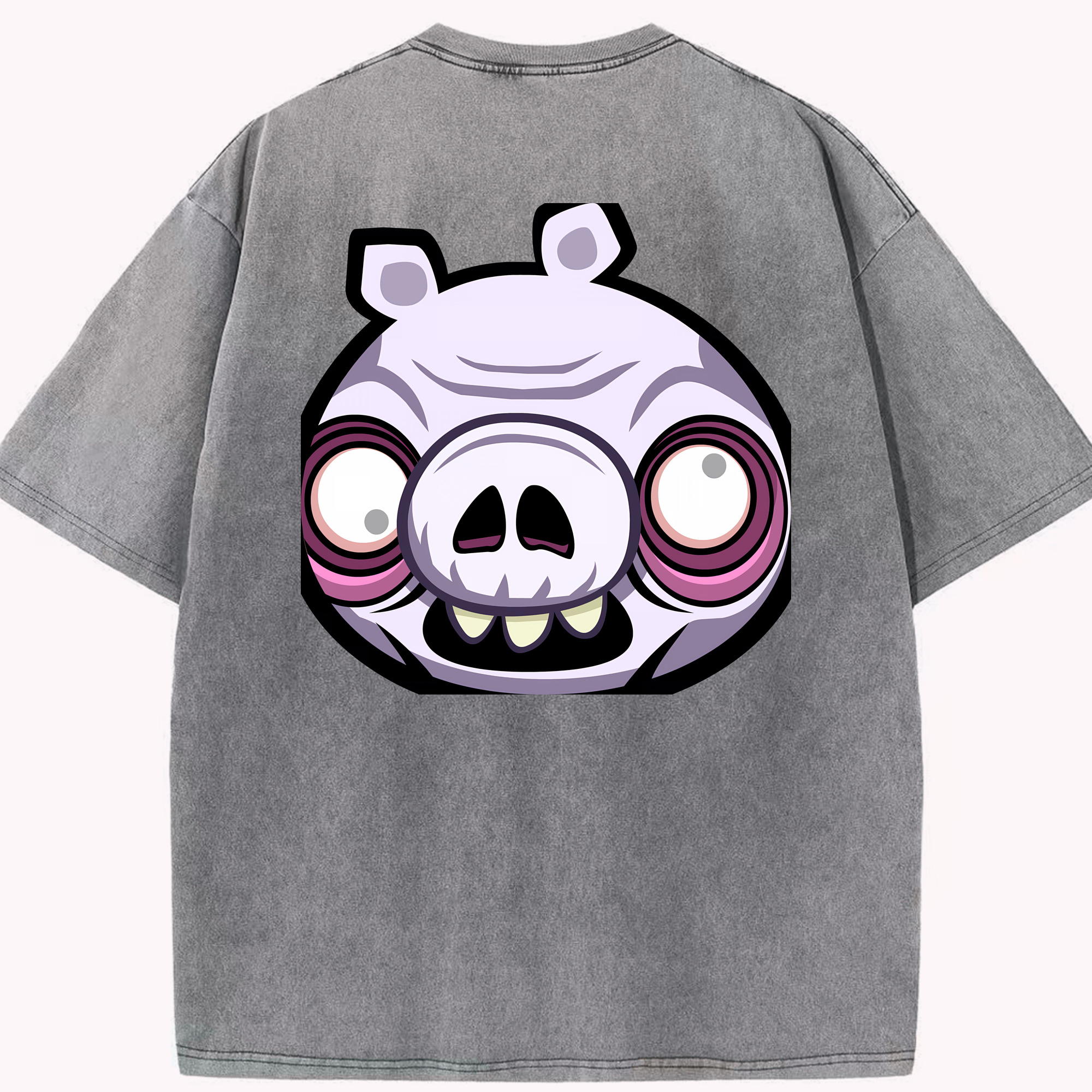 （画像用） Angry Birds アングリーバード 綿100% ヴィンテージ風 半袖Tシャツ（背面プリント）