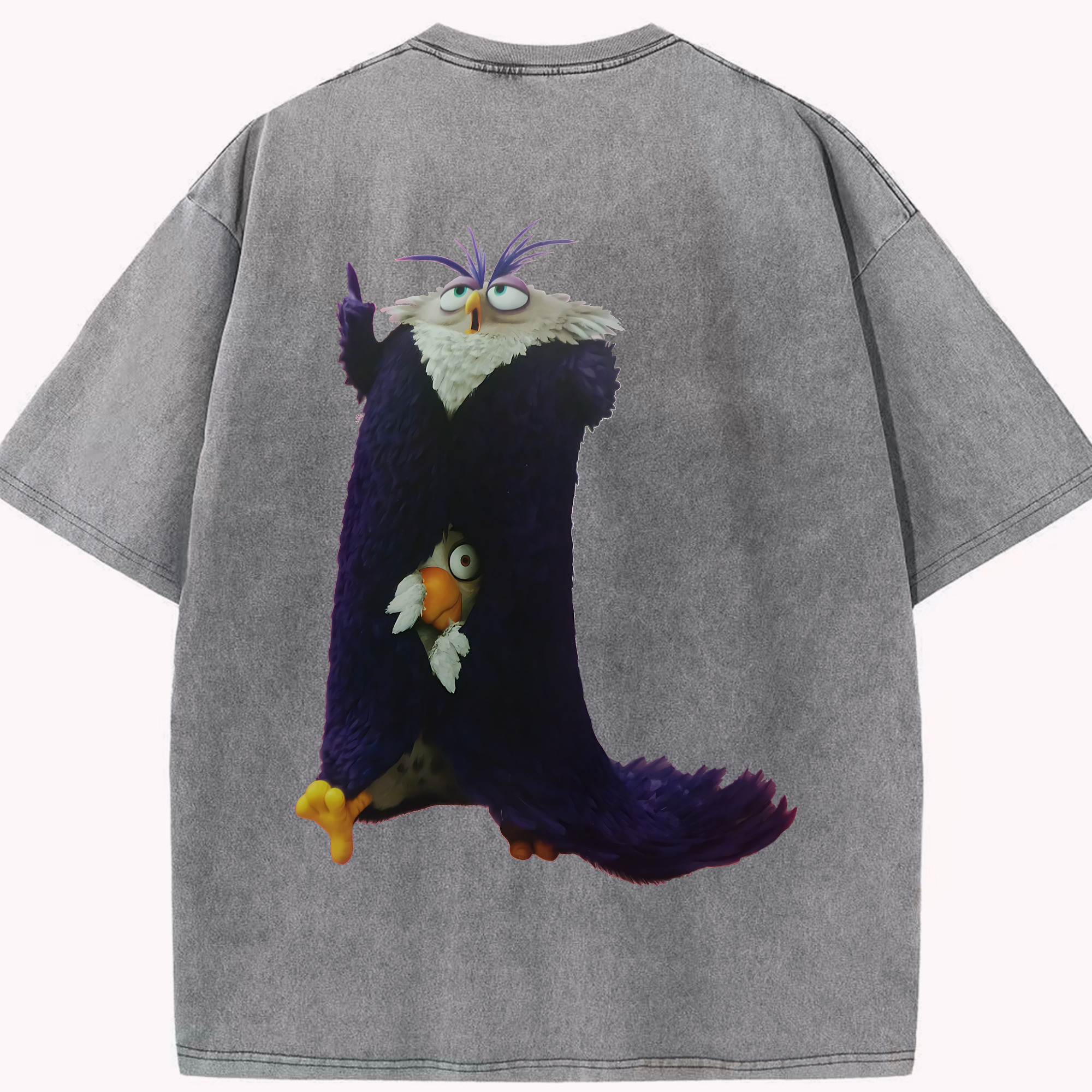 （画像用） Angry Birds アングリーバード 綿100% ヴィンテージ風 半袖Tシャツ（背面プリント）