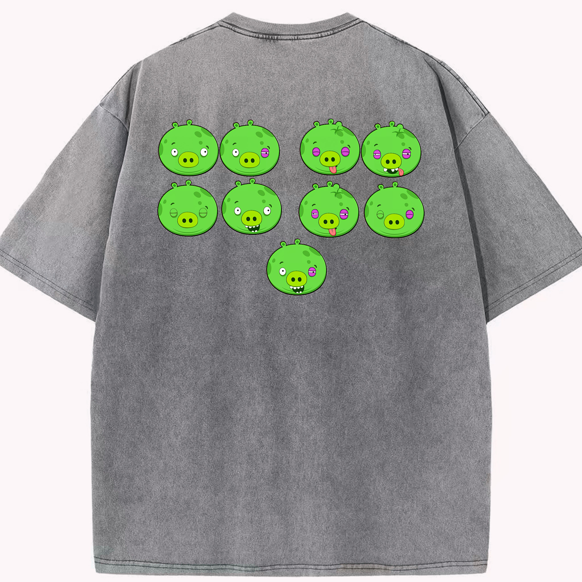 （画像用） Angry Birds アングリーバード 綿100% ヴィンテージ風 半袖Tシャツ（背面プリント）