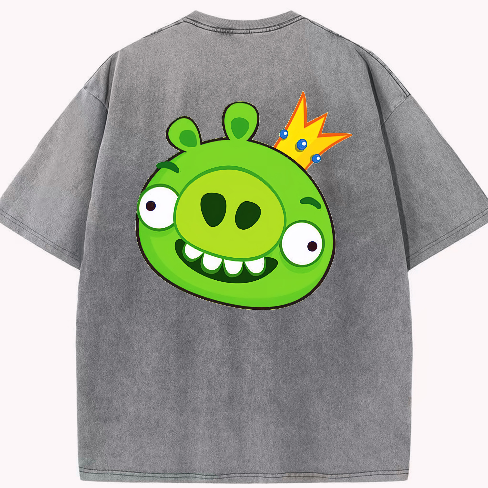 （画像用） Angry Birds アングリーバード 綿100% ヴィンテージ風 半袖Tシャツ（背面プリント）