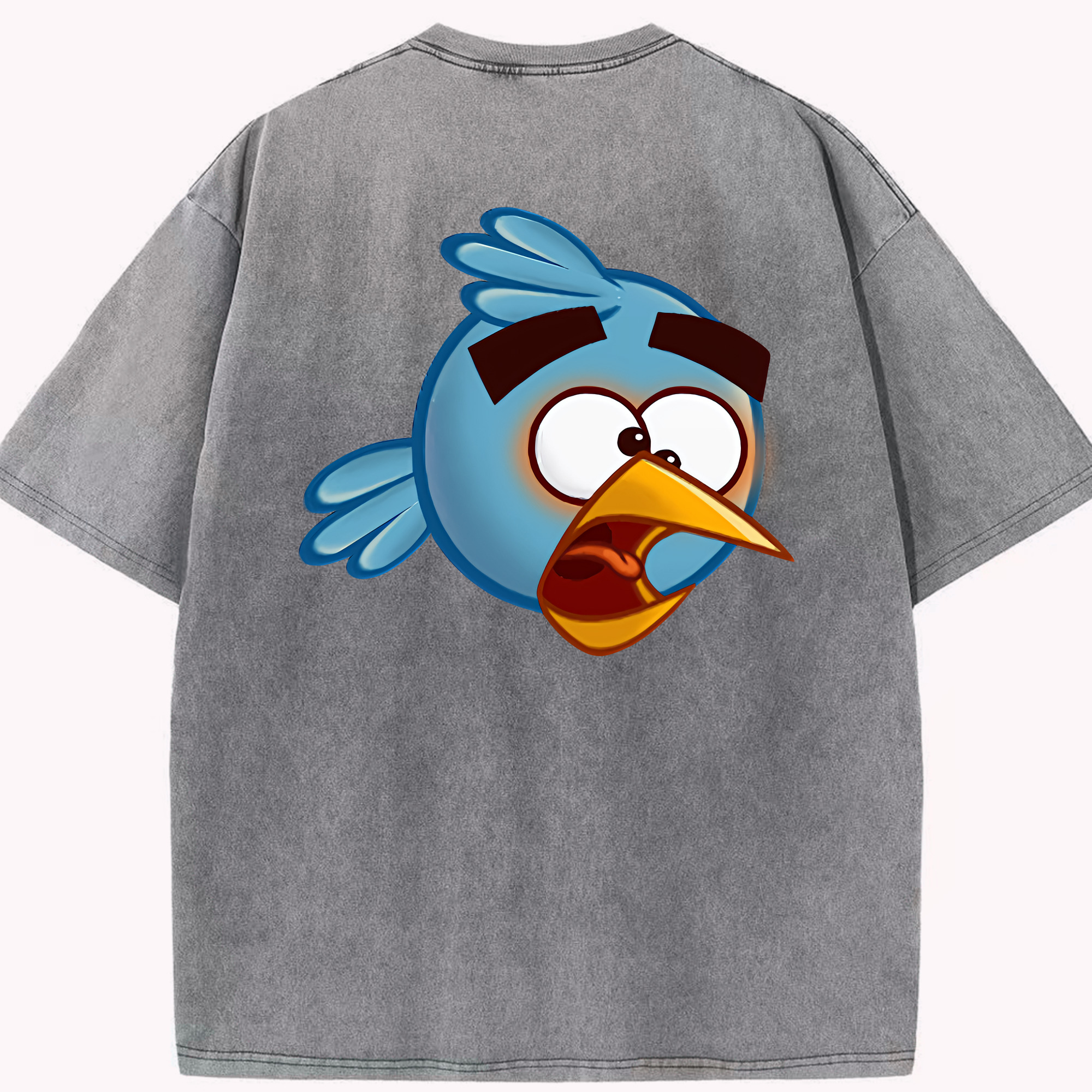 （画像用） Angry Birds アングリーバード 綿100% ヴィンテージ風 半袖Tシャツ（背面プリント）