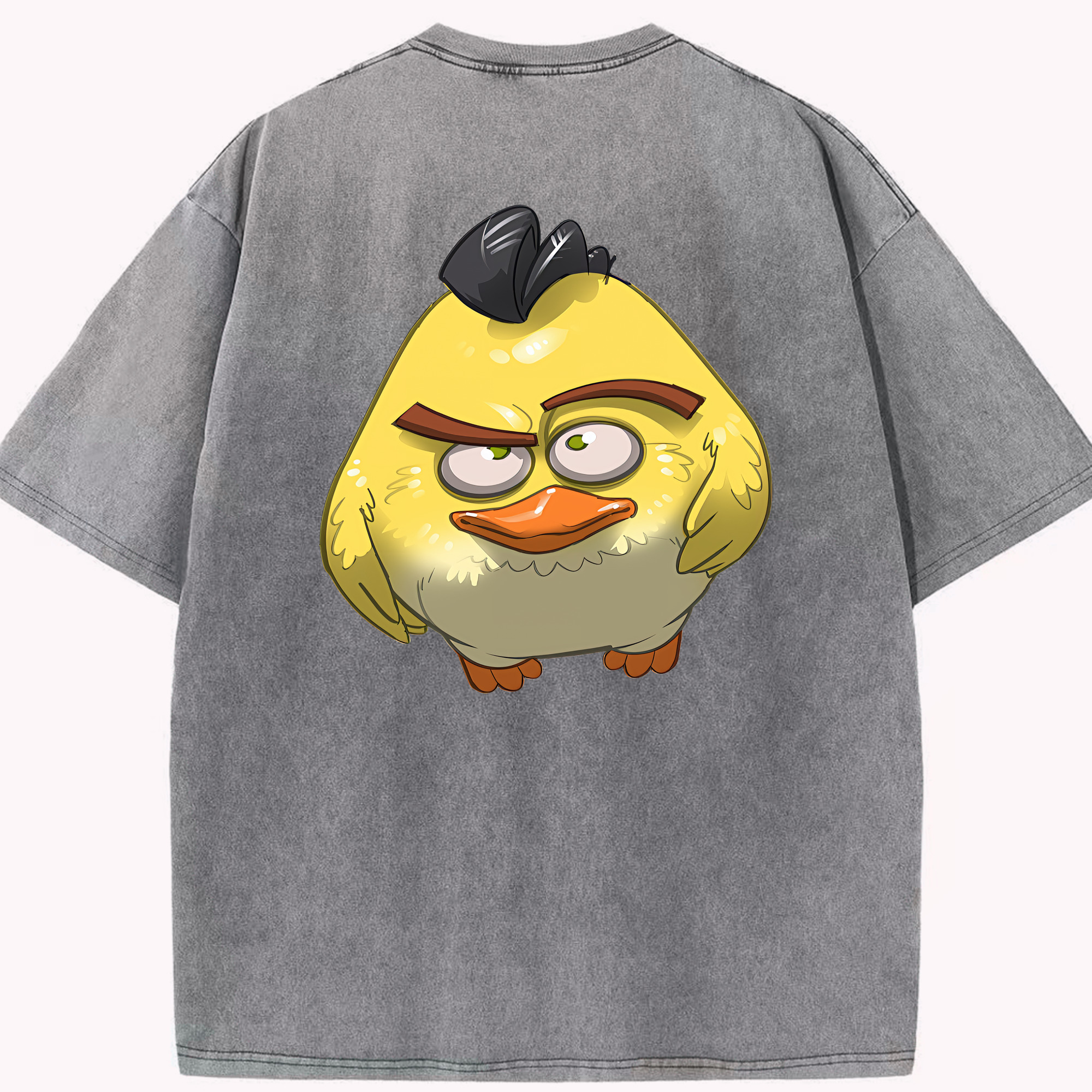 （画像用） Angry Birds アングリーバード 綿100% ヴィンテージ風 半袖Tシャツ（背面プリント）
