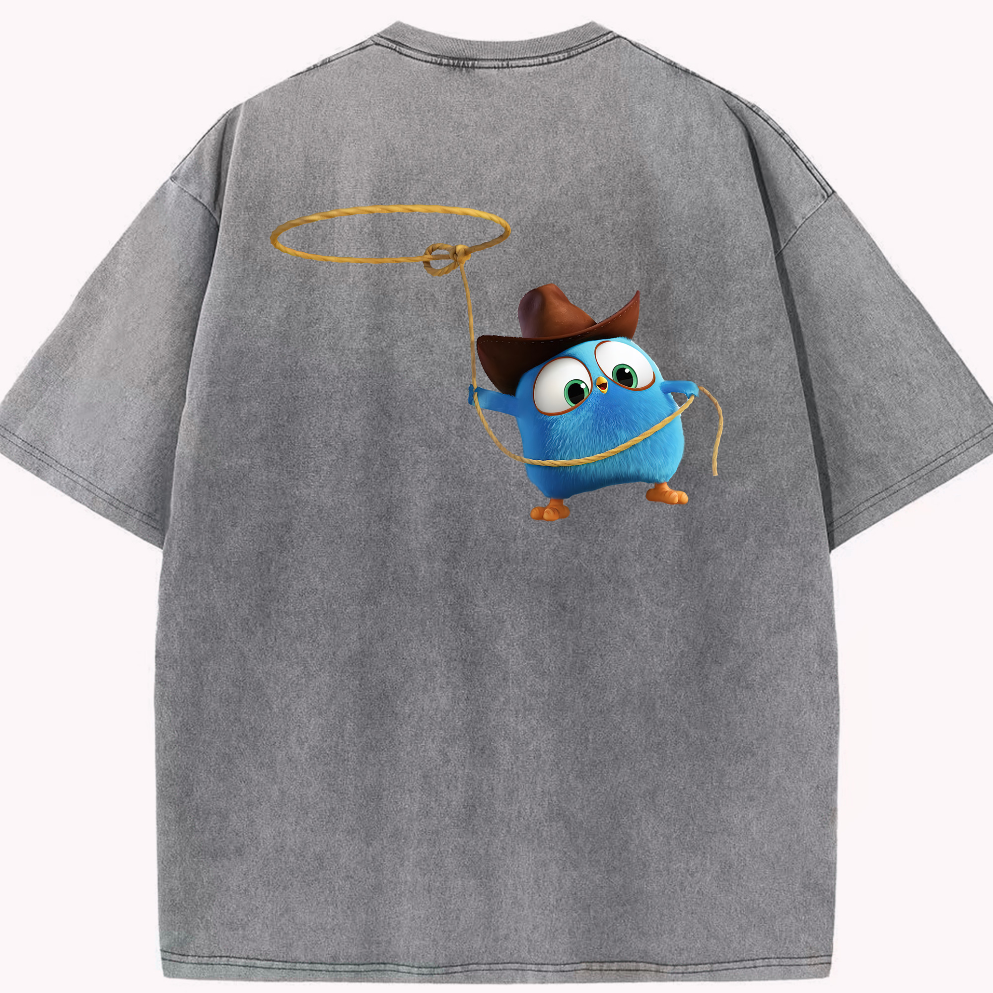 （画像用） Angry Birds アングリーバード 綿100% ヴィンテージ風 半袖Tシャツ（背面プリント）