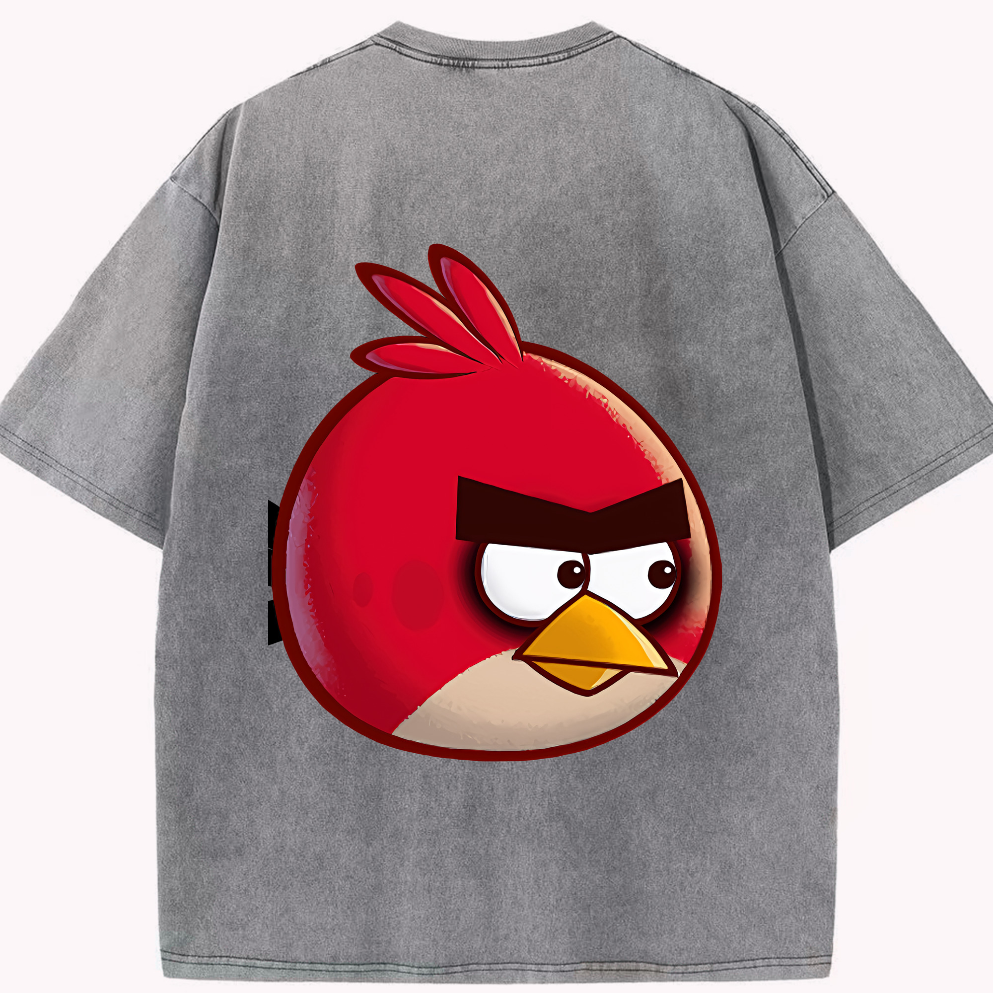 （画像用） Angry Birds アングリーバード 綿100% ヴィンテージ風 半袖Tシャツ（背面プリント）