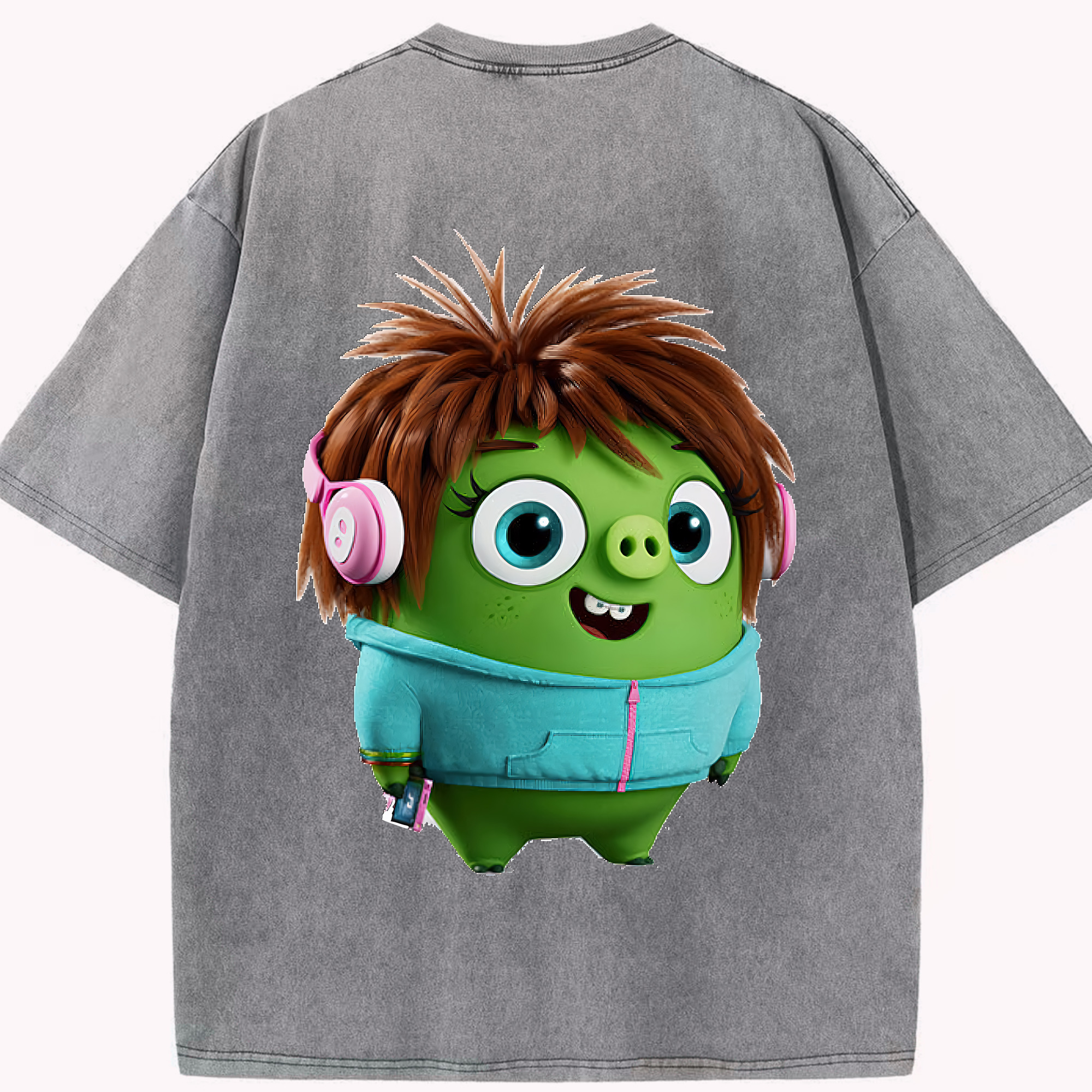 （画像用） Angry Birds アングリーバード 綿100% ヴィンテージ風 半袖Tシャツ（背面プリント）